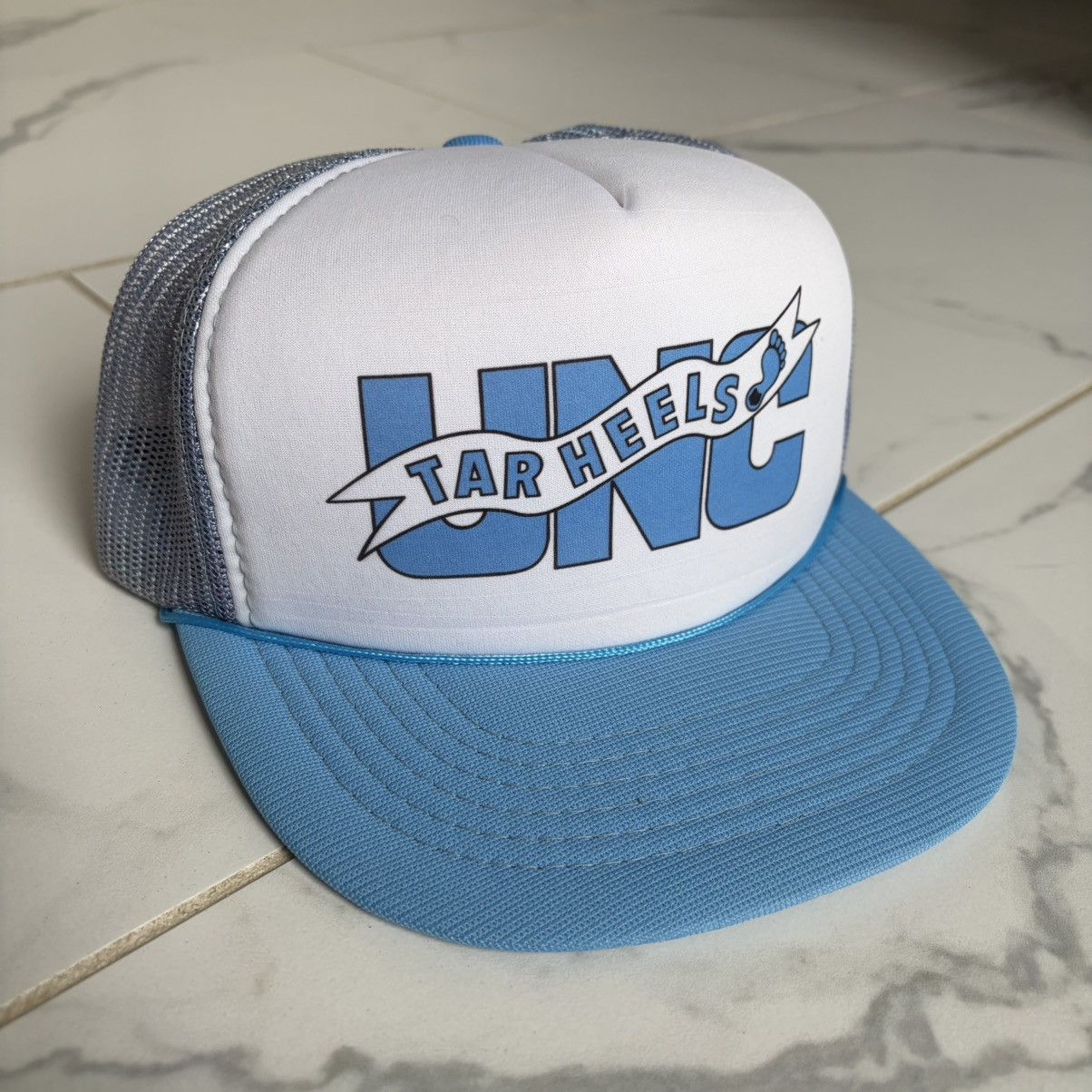 Vintage Vintage 1980s 80s UNC Tarheels Trucker Hat Blue White NCAA Size ONE SIZE - 1 Thumbnail