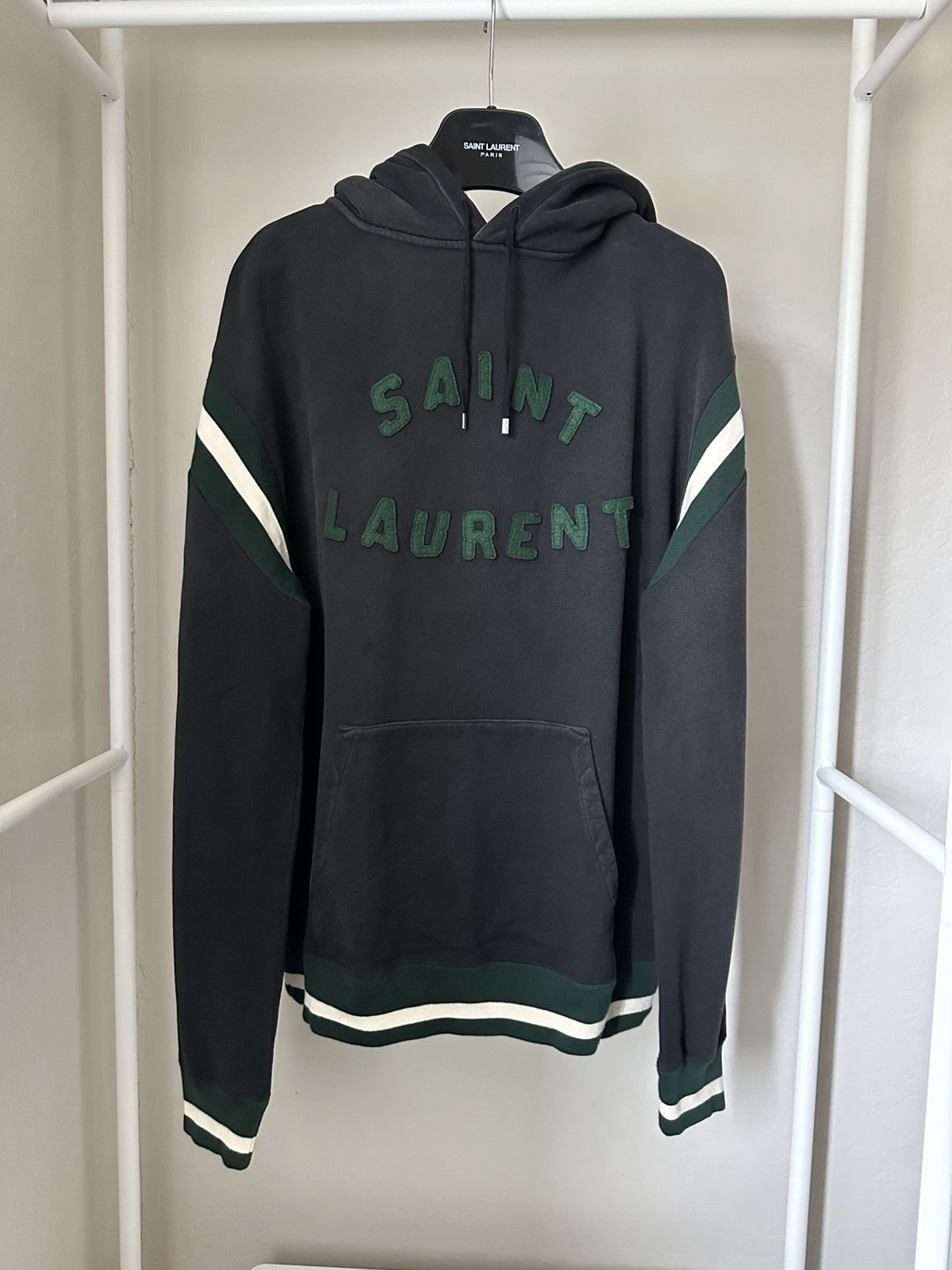 Saint Laurent Paris Saint Laurent Varsity Logo Patch Hoodie