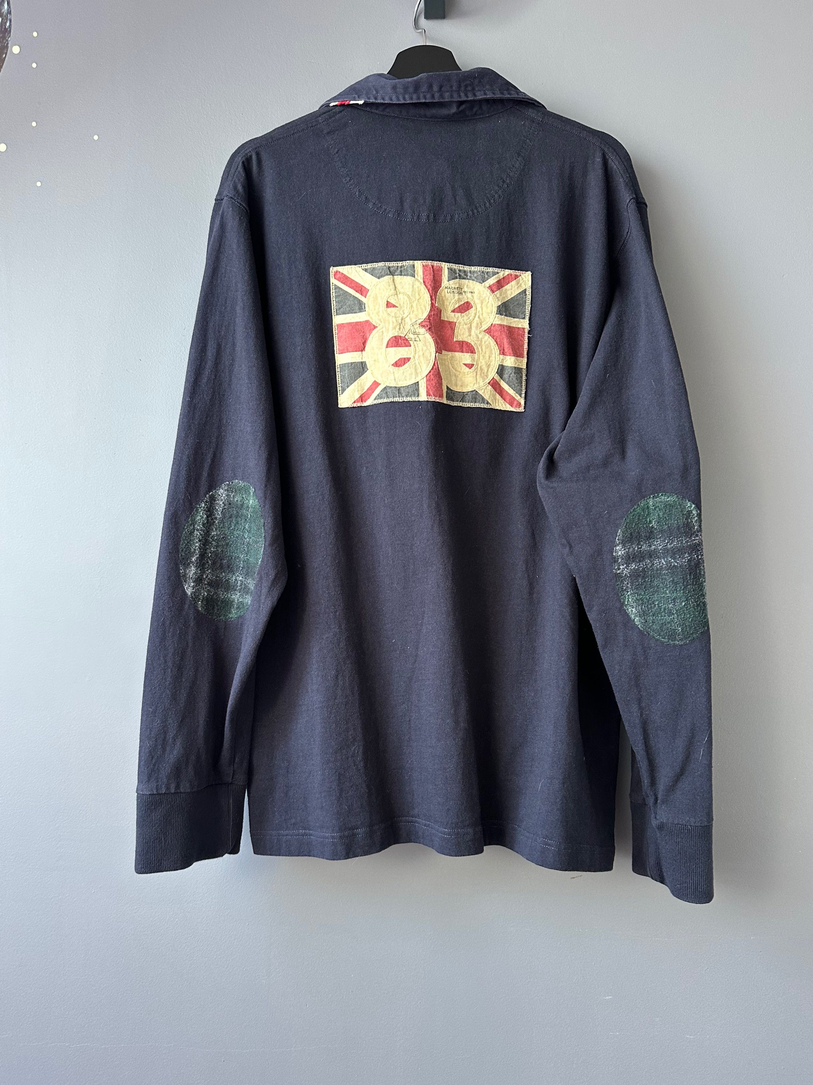 Hackett HACKETT Men’s Country Club Rugby style, Navy/Union Jack Size US XXL / EU 58 / 5 - 6 Thumbnail