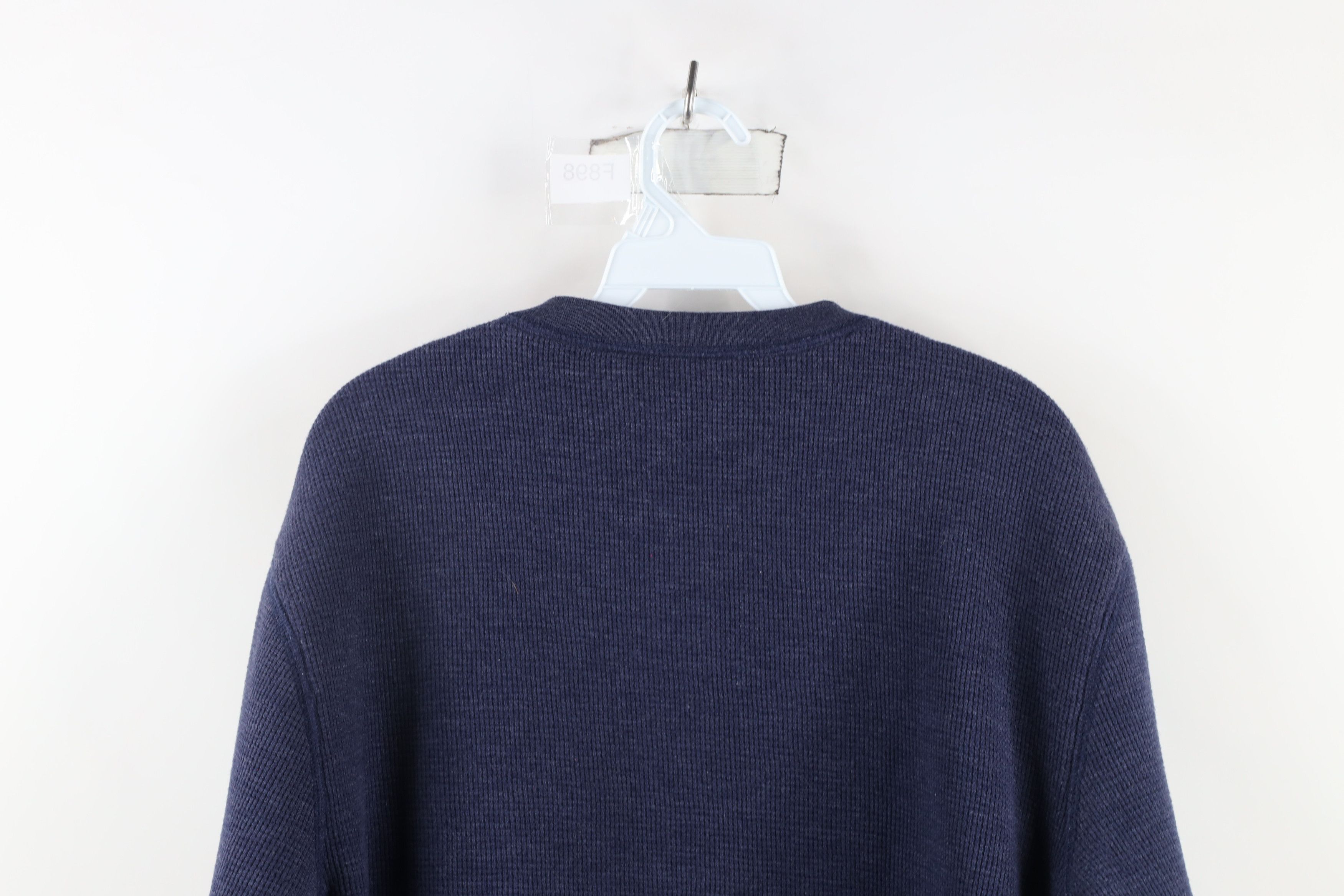 Vintage Vintage 90s Lined Thermal Waffle Knit Henley Sweatshirt Size US M / EU 48-50 / 2 - 9 Thumbnail
