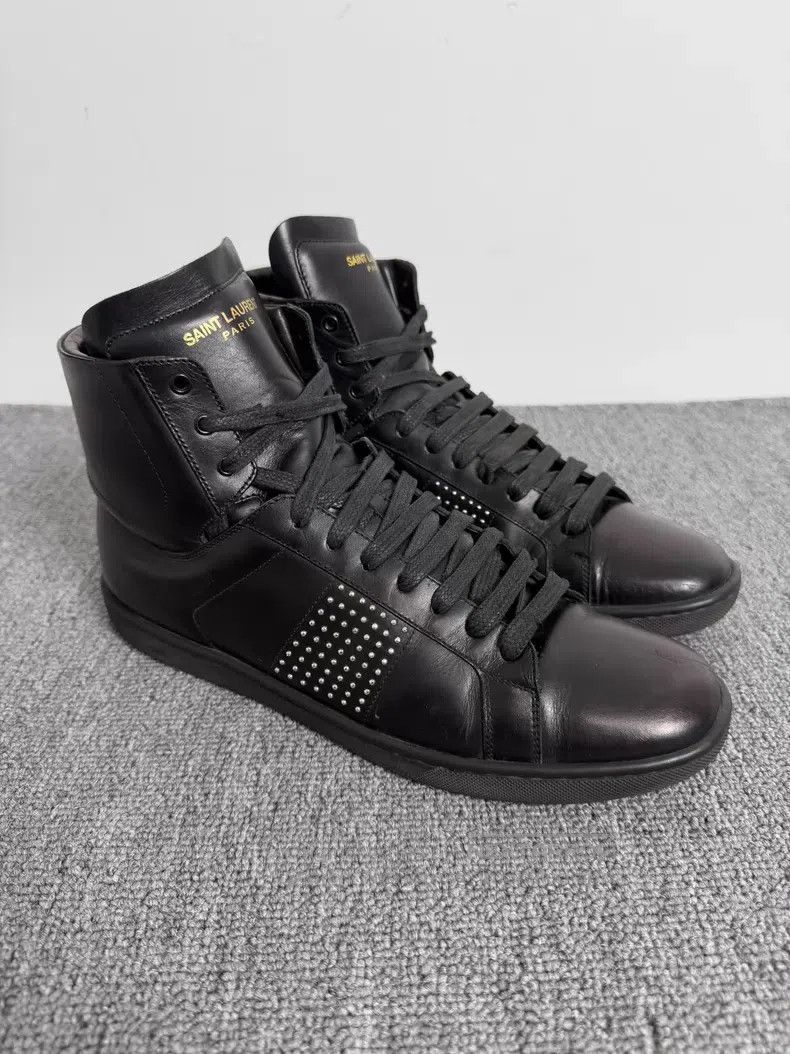 Saint Laurent Paris Saint Laurent Paris Original Year Black Studs High-top Sne Size US 7.5 / EU 40-41 - 1 Thumbnail