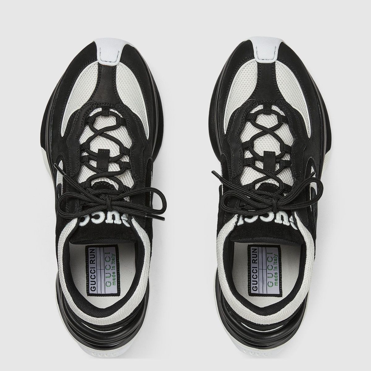 Gucci o1s1wg110425 Women's Gucci Run Sneakers in White & Black Size US 6 / IT 36 - 5 Thumbnail