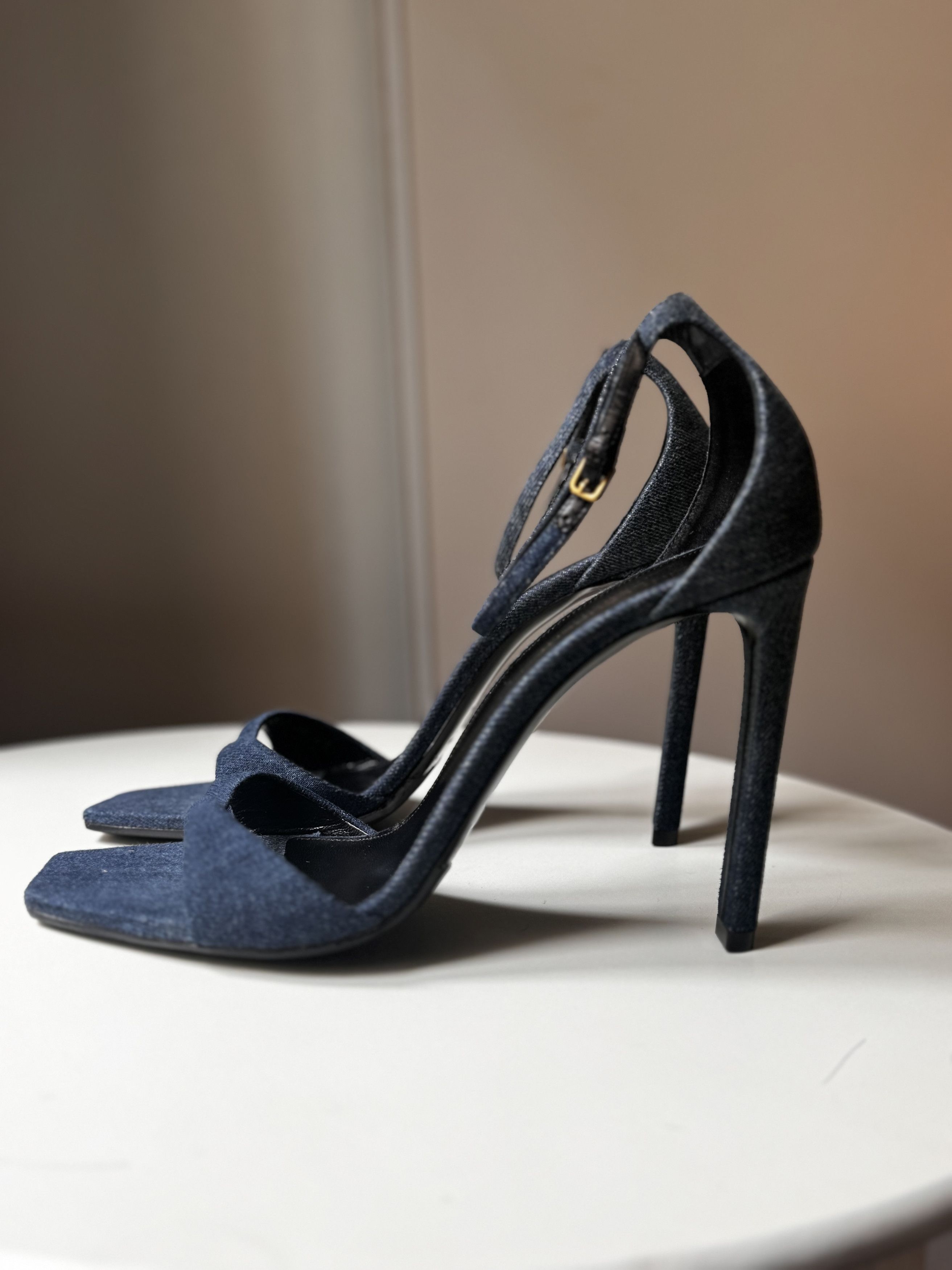 Saint Laurent Paris Denim high-heeled strappy sandals Saint Laurent Size US 11 / IT 41 - 1 Thumbnail