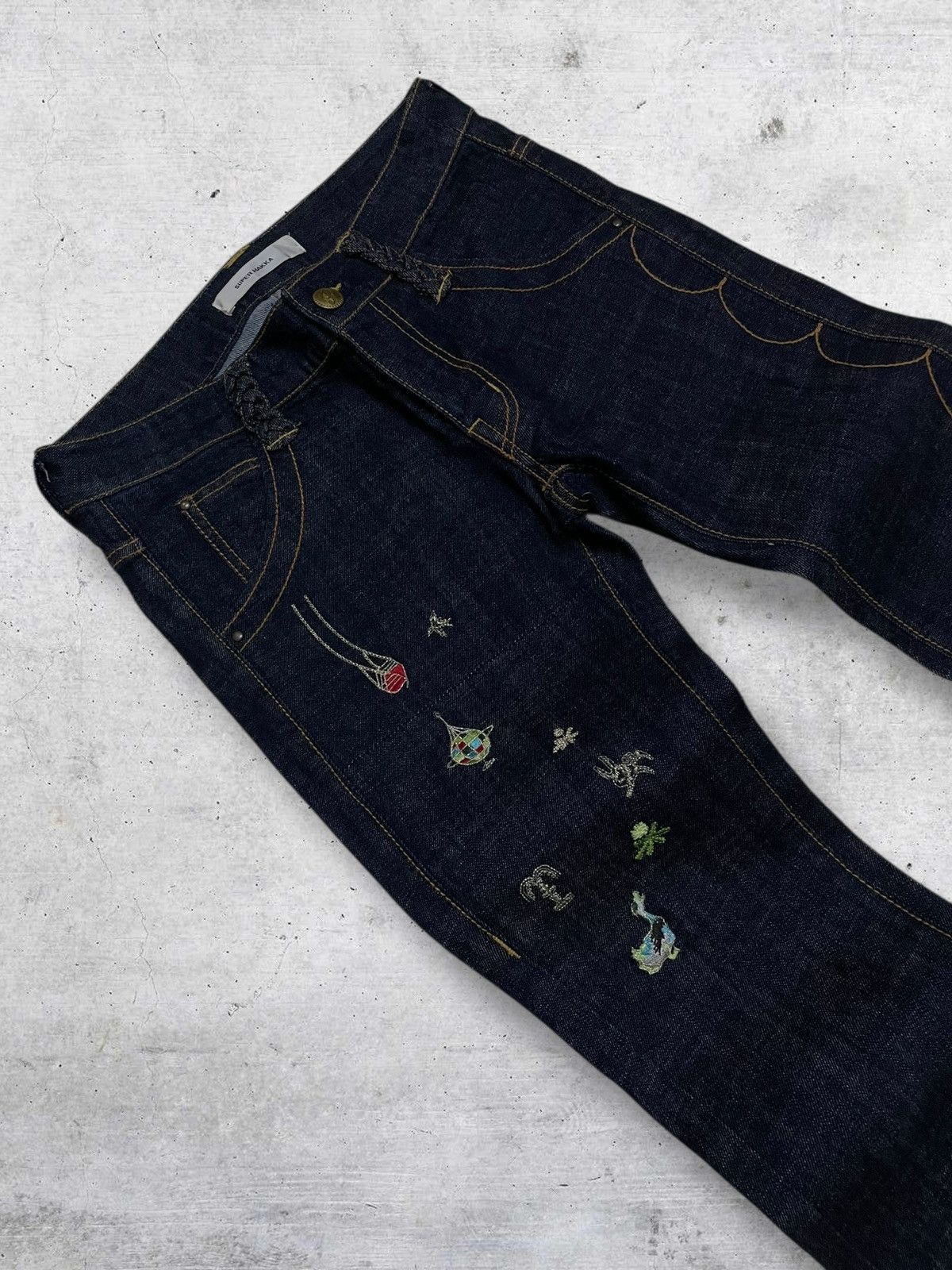 Japanese Brand VINTAGE SUPER 90S HAKKA JAPAN DESIGNER ARTISTIC ART DENIM Size US 29 - 4 Thumbnail