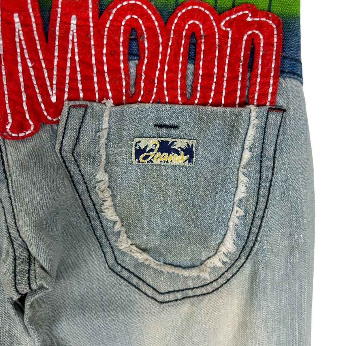 Blue Blue Japan ☀️BLUE MOON BLUE HAWAII DENIM JEANS PANTS Size US 30 / EU 46 - 6 Thumbnail