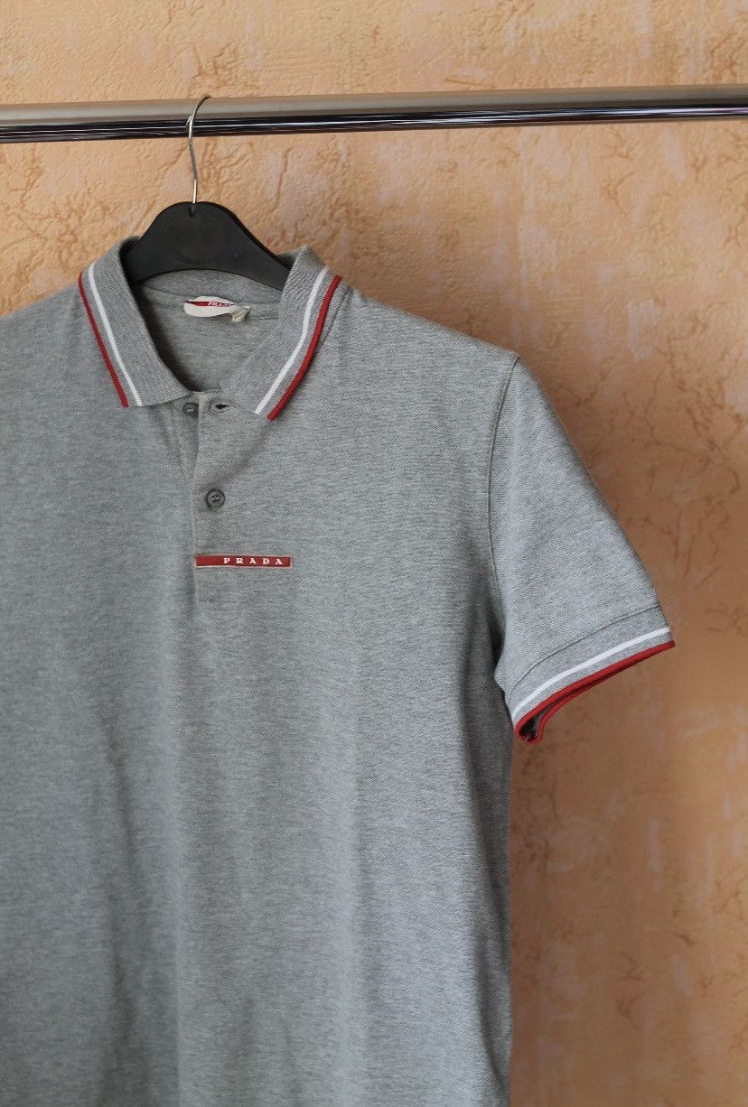 Prada Vintage Prada red tab grey polo t shirt size M medium Size US M / EU 48-50 / 2 - 1 Thumbnail