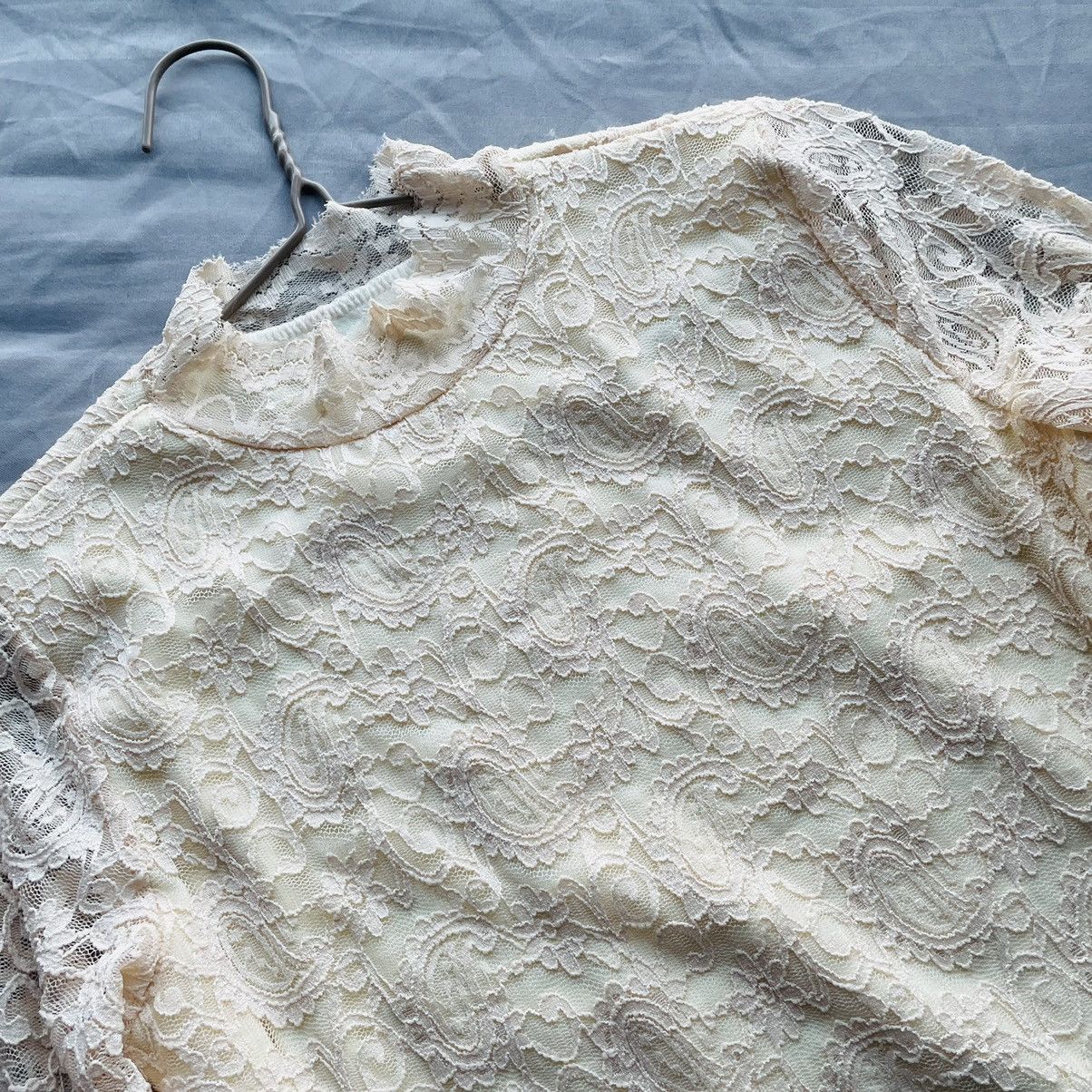 Vintage Japanese Floral Lace Mesh Top Size M / US 6-8 / IT 42-44 - 1 Thumbnail