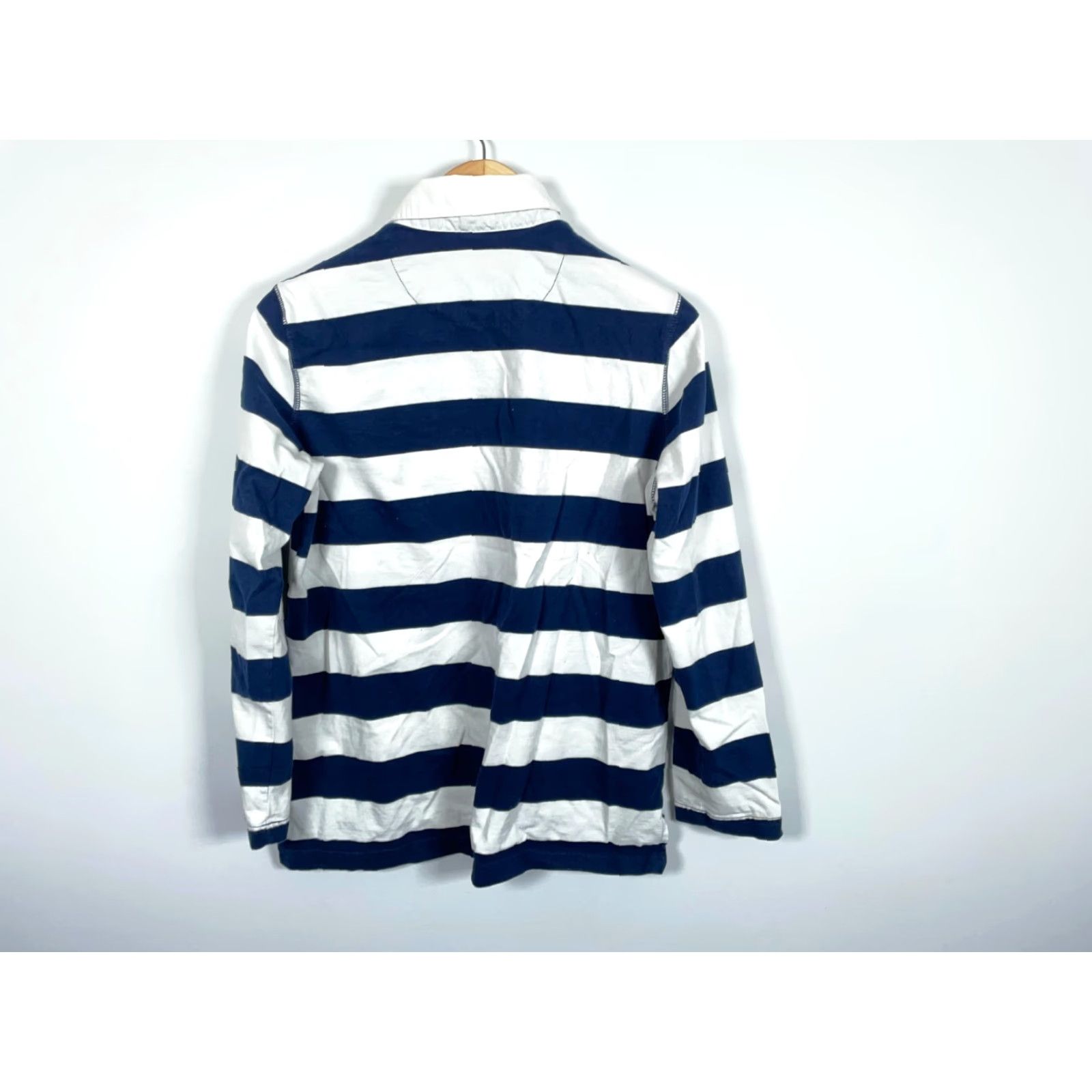Chaps 90s Chaps Rugby Polo Shirt Long Sleeve Adult M White Blue Stripe Preppy Shirt Size US M / EU 48-50 / 2 - 2 Thumbnail