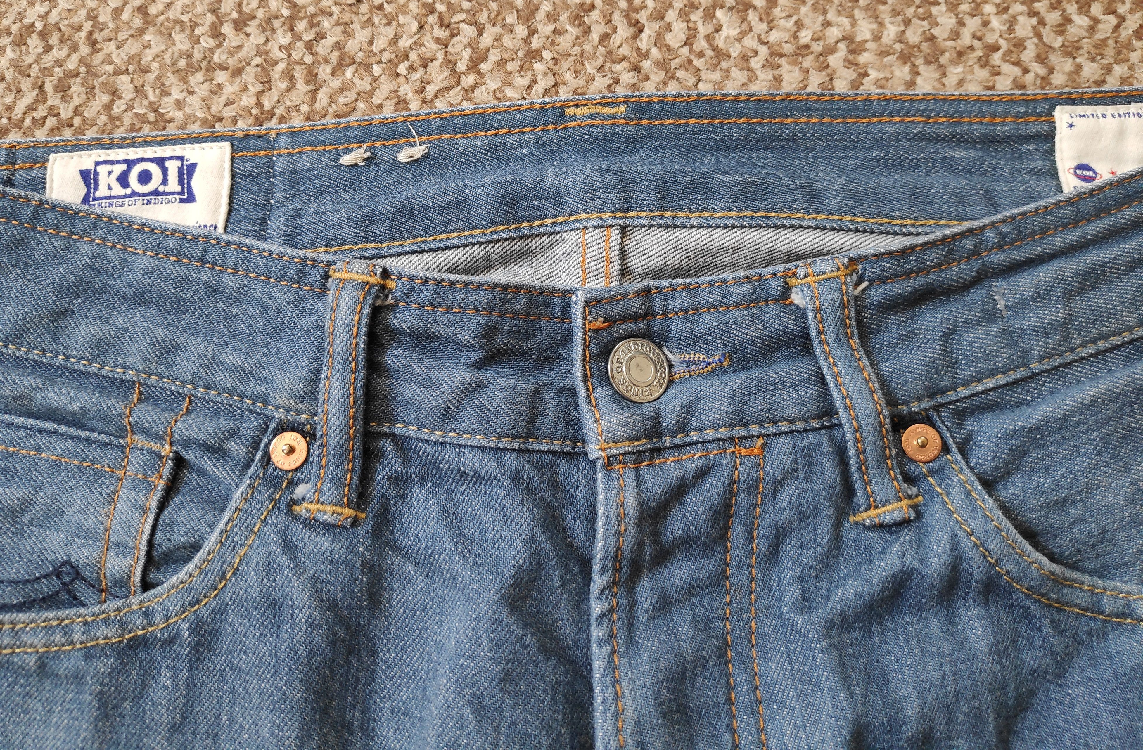 Kings Of Indigo K.O.I. Kings of Indigo Selvedge Slim Mid Rise Denim Jeans Size US 33 - 6 Thumbnail