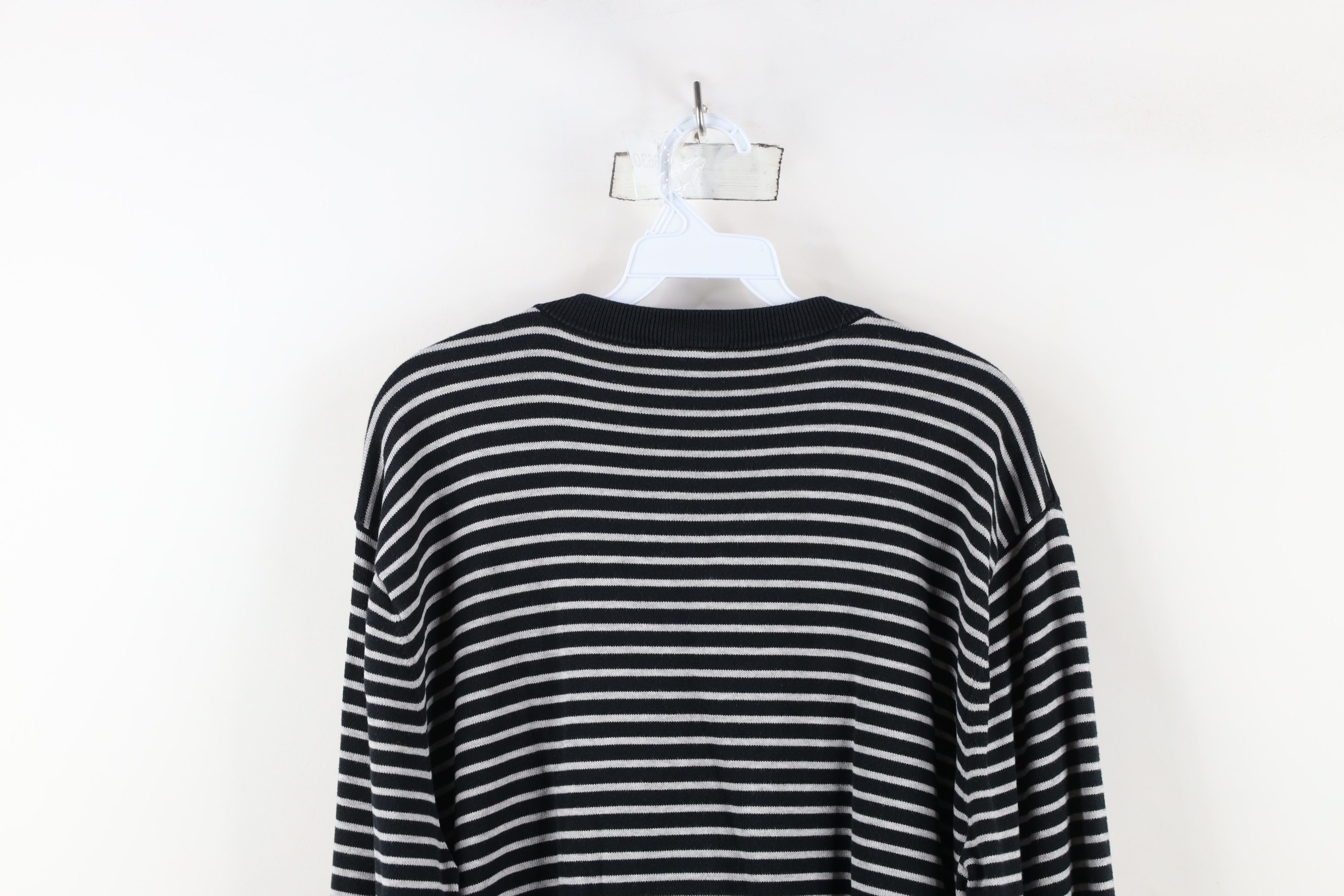 Lacoste × Vintage Vintage Lacoste Military Style Logo Striped Knit Sweater Size US L / EU 52-54 / 3 - 12 Thumbnail