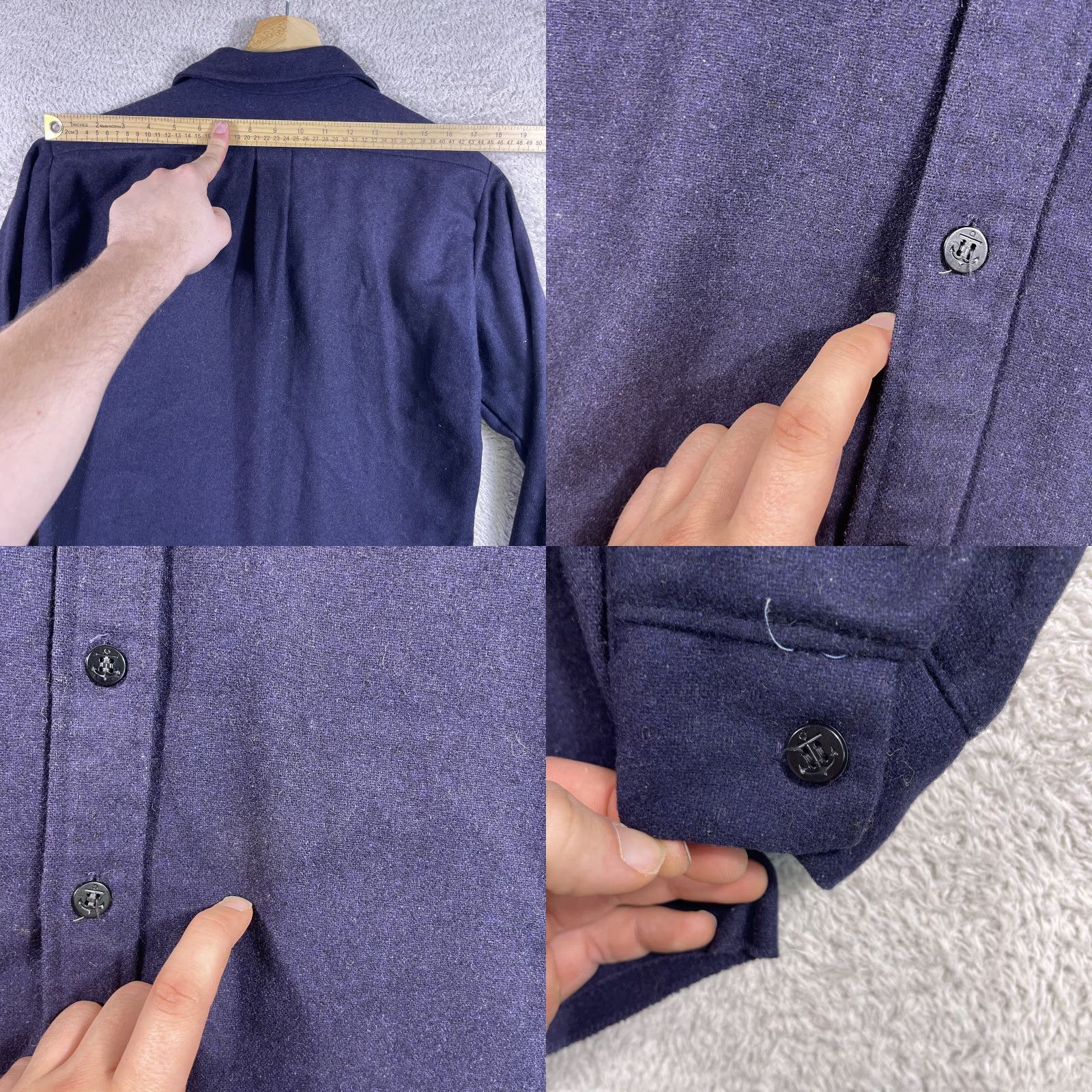 Vintage VINTAGE Unbranded CPO Flannel Shirt Men’s Medium 15-15.5 Navy Blue Military 60's Wool 70's Button-Up 60s Wool Flannel Pockets Size US M / EU 48-50 / 2 - 8 Thumbnail