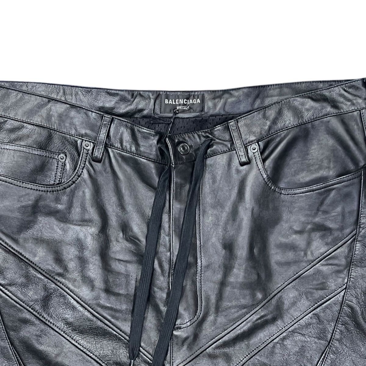 Balenciaga BALENCIAGA 2024SS Demna Gvasalia Leather Biker Racing Pants Size US 32 / EU 48 - 3 Thumbnail