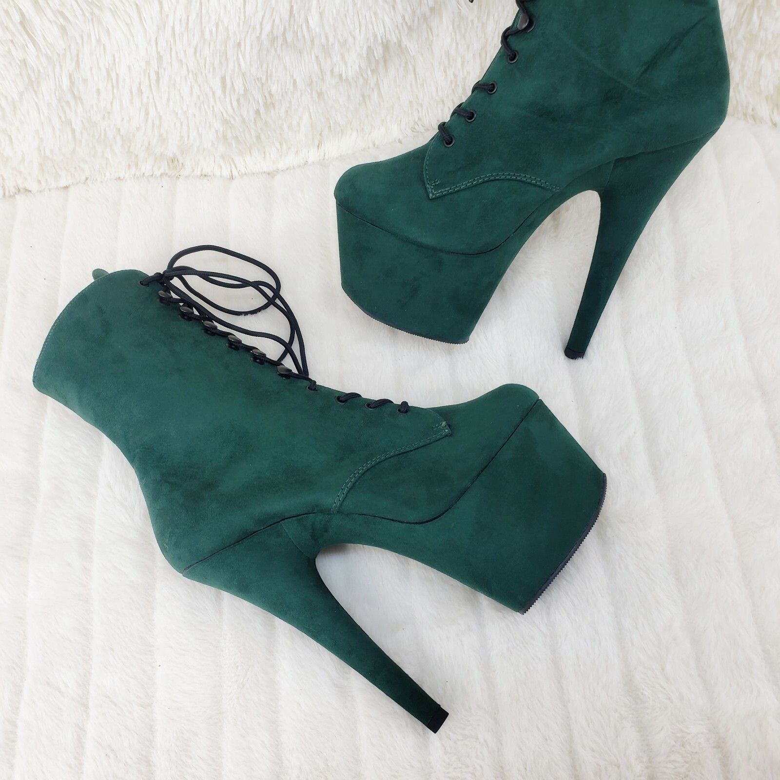Other Adore 1020FS Emerald Green V-Suede Platform 7" Heel Ankle Bo Size US 12 / IT 42 - 1 Thumbnail