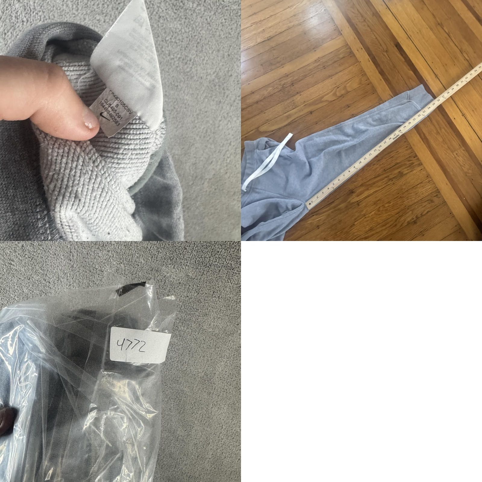 Nike Nike Dri-FIT Sweatpants Mens Small Gray Joggers Cuffed Swoosh Logo Tight Tapered Casual Activewear Size US 29 - 9 Thumbnail