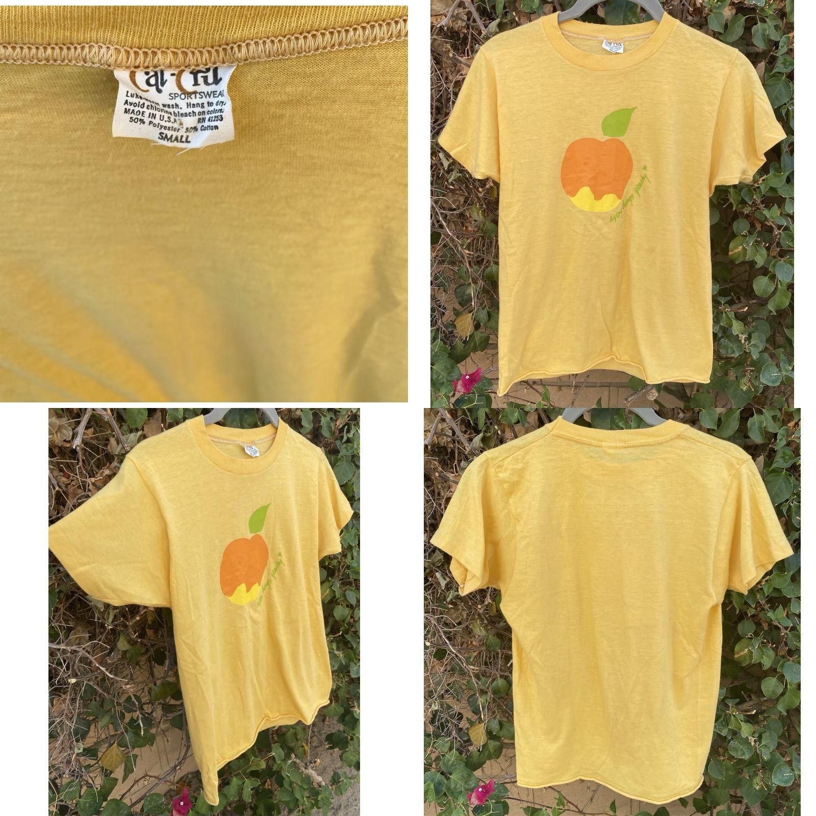Vintage VINTAGE Cal Cru T-Shirt Shirt Mens 70s Yellow 70s Graphic Print Size S Size US S / EU 44-46 / 1 - 8 Thumbnail