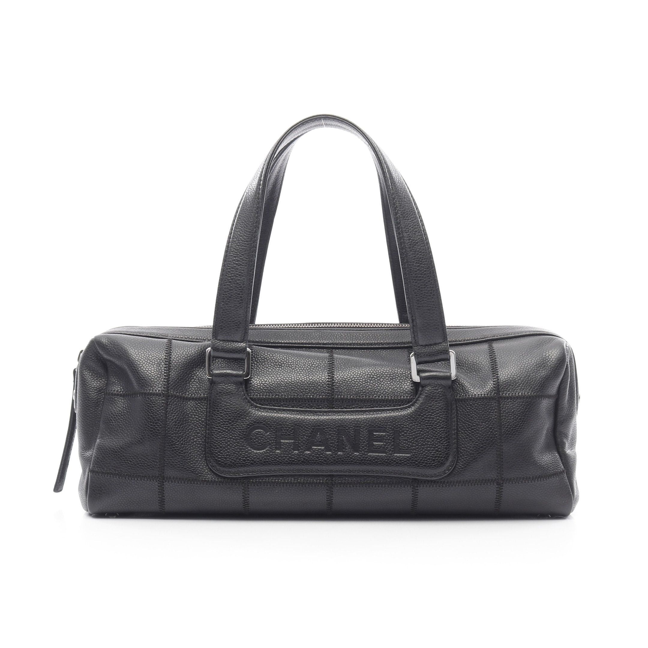 Chanel Chanel Chocolate Bar Handbag Mini Boston Bag Caviar Skin Black Silver Hardware Size ONE SIZE - 1 Thumbnail