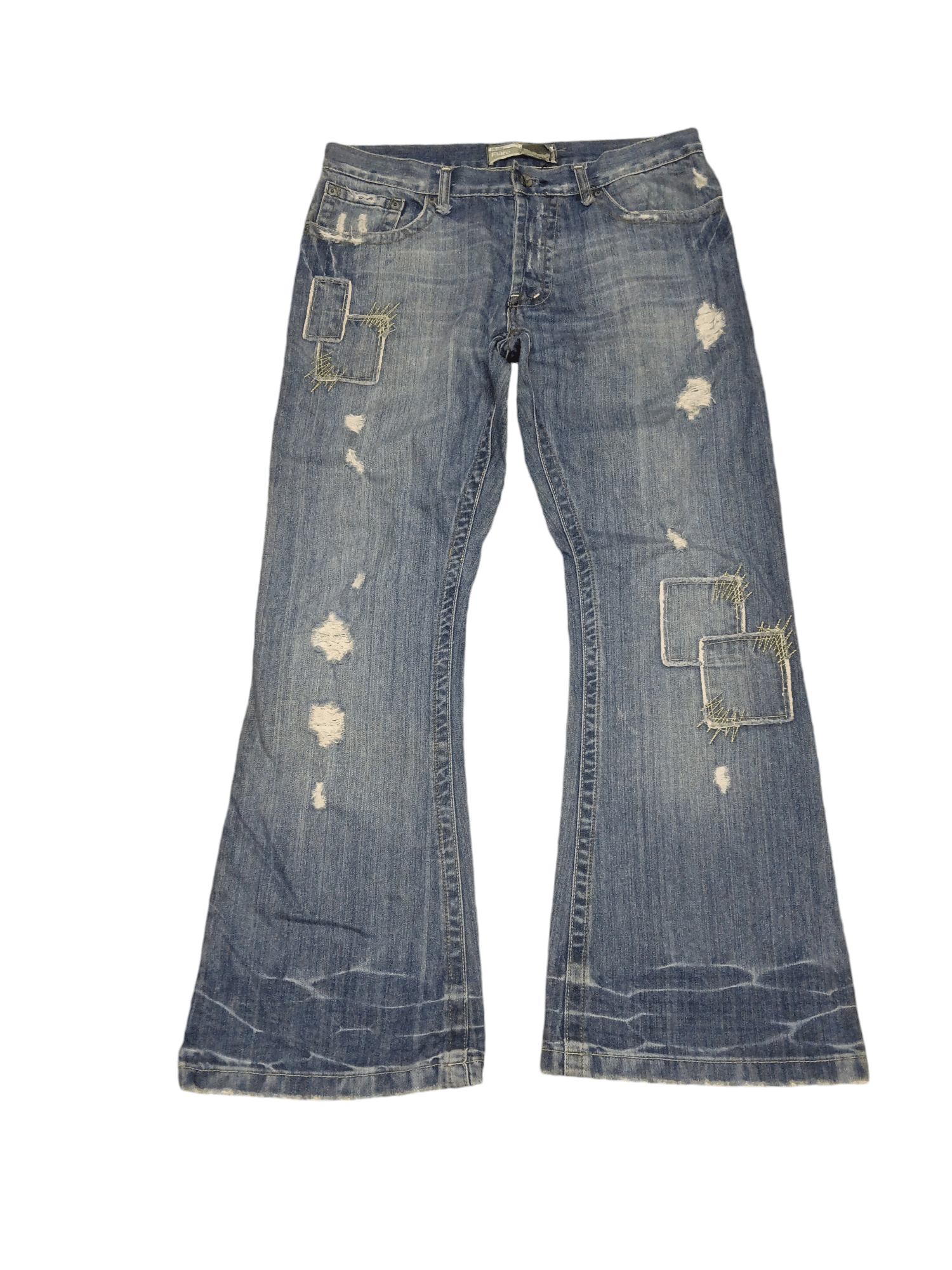 distressed denim minder brand flared