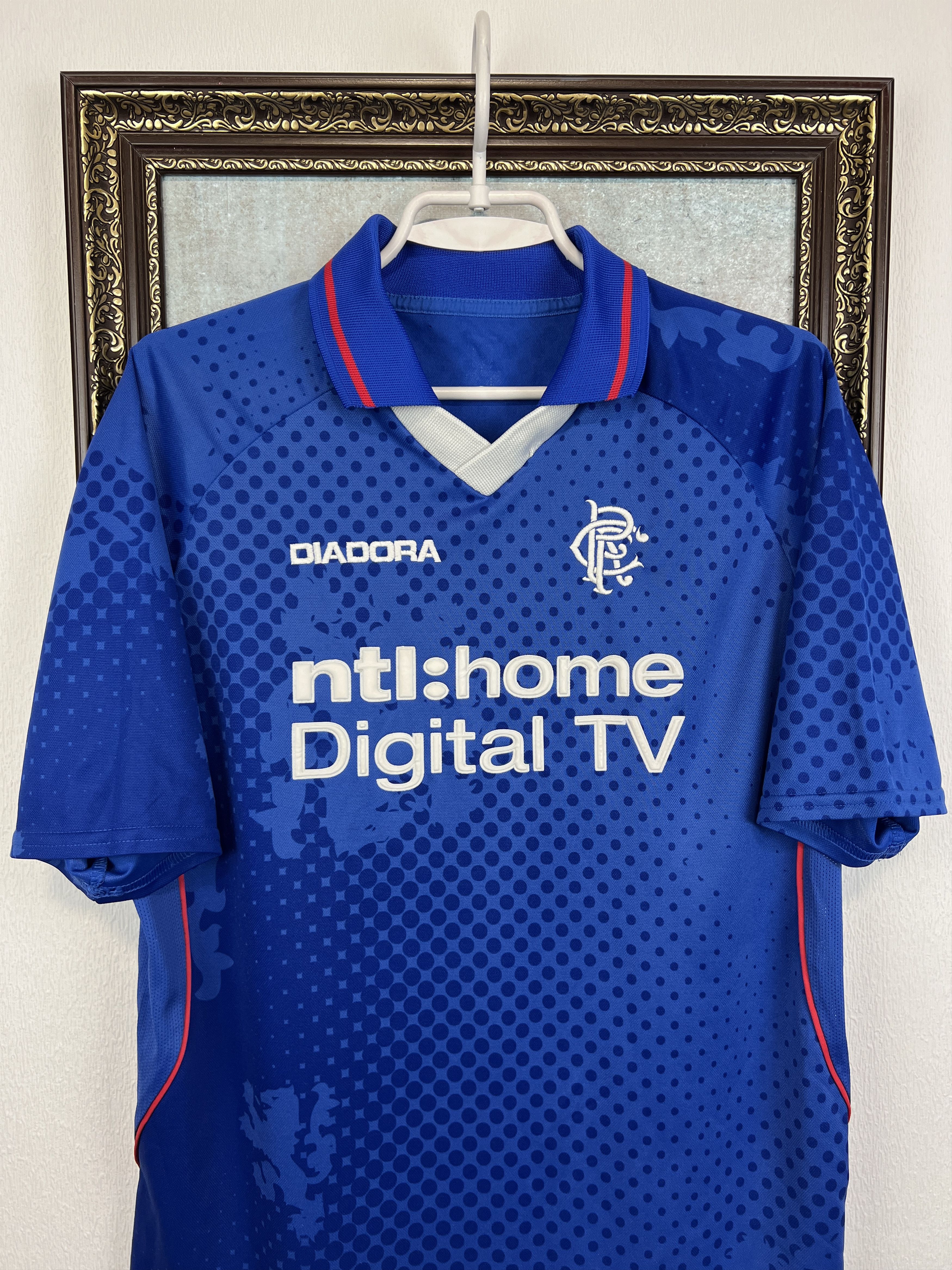 Diadora Rangers Home football shirt 2002 Soccer Jersey Trikot Size US S / EU 44-46 / 1 - 2 Thumbnail