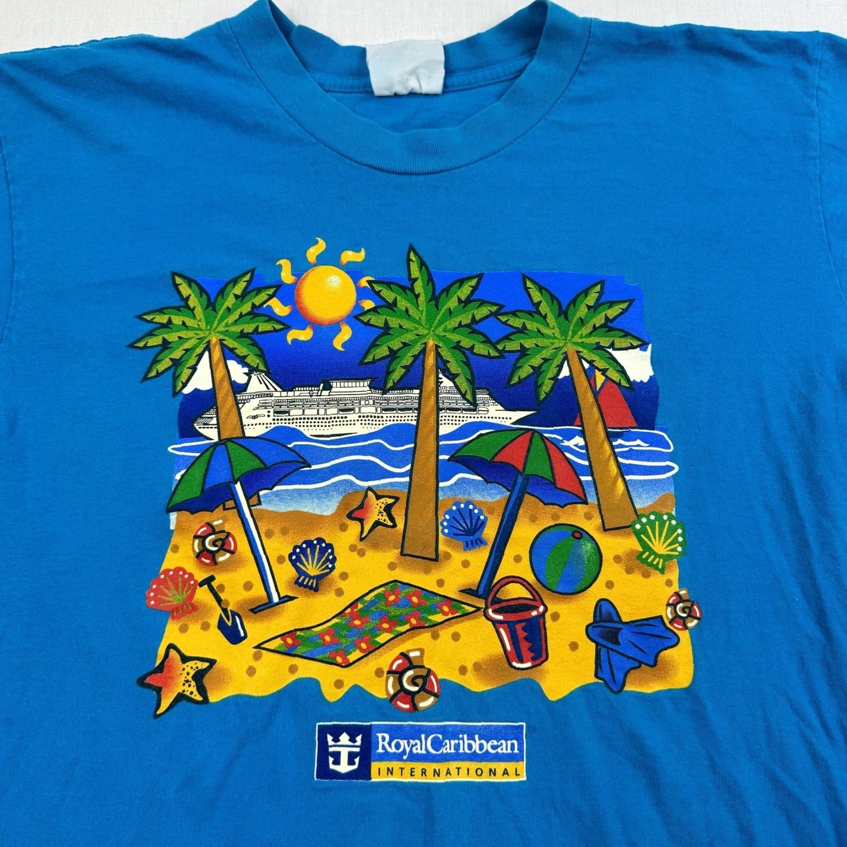 Vintage VINTAGE Royal Caribbean T-Shirt Adult Large Blue Tropical 90s Boat Island Mens L Size US L / EU 52-54 / 3 - 2 Thumbnail