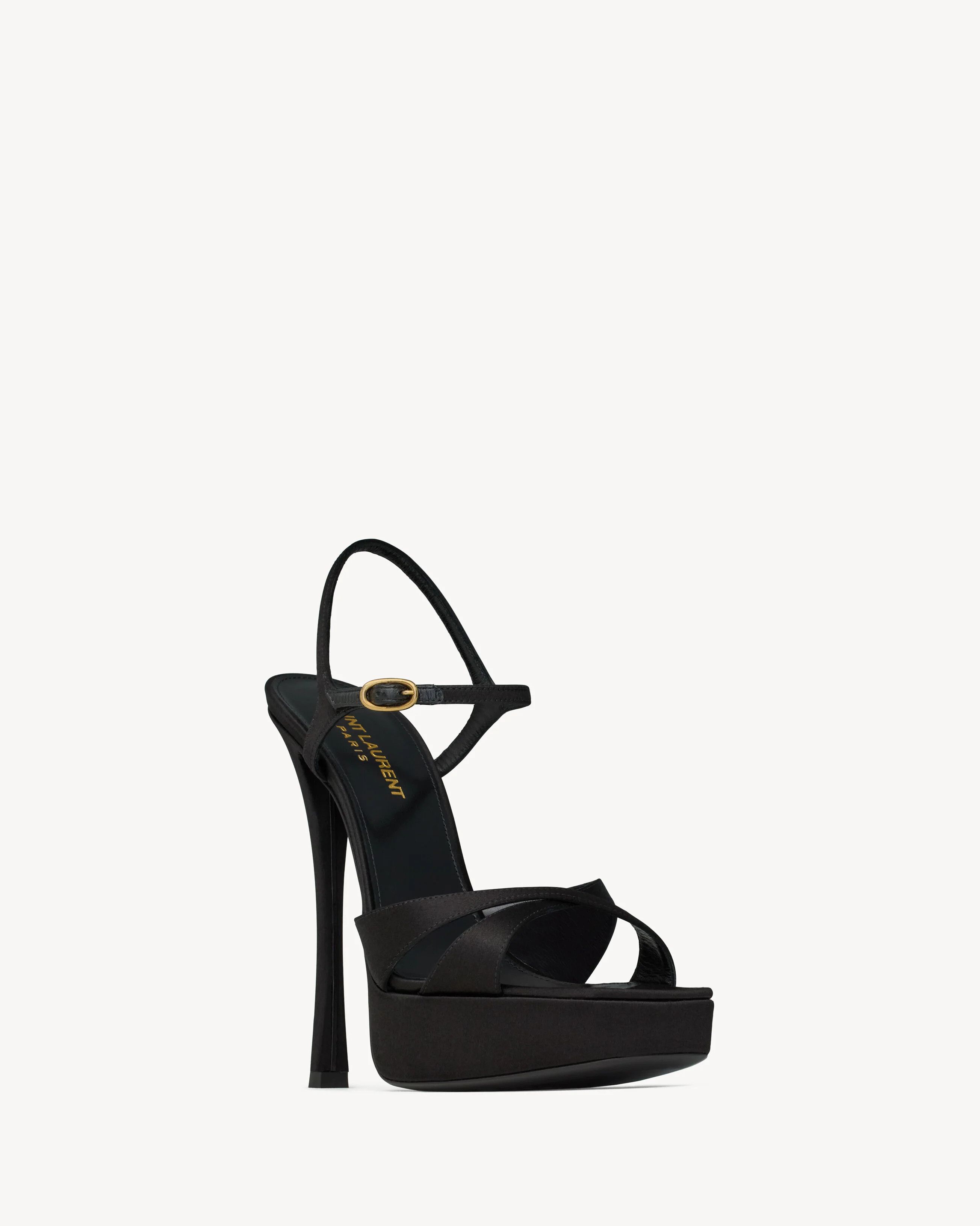 Saint Laurent Paris o1bcso1str0226 Debbie Platform Sandals in Black Size US 10 / IT 40 - 2 Thumbnail