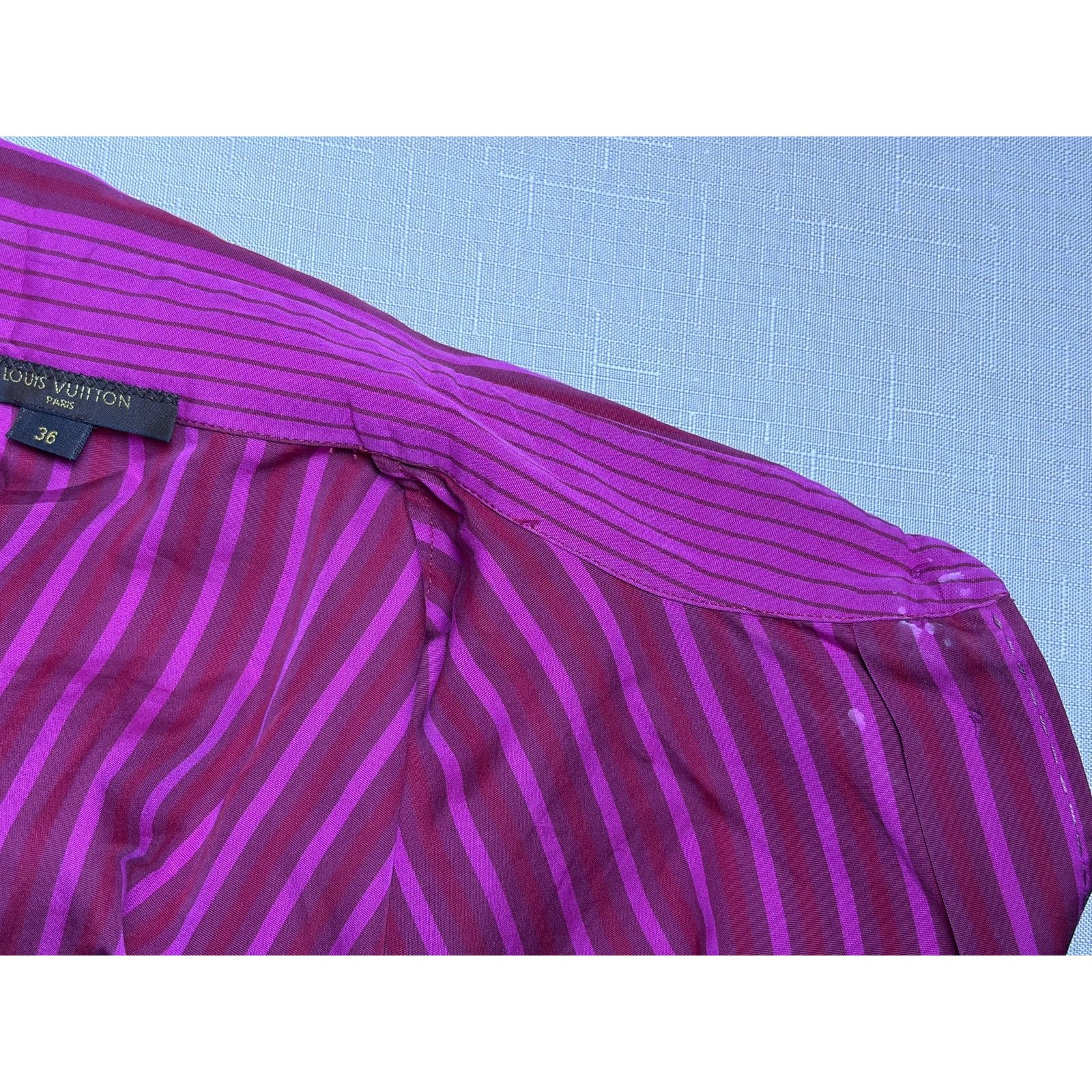 Louis Vuitton Y2K Louis Vuitton Magenta Pink and Red Button Down Blouse Size S / US 4 / IT 40 - 15 Thumbnail