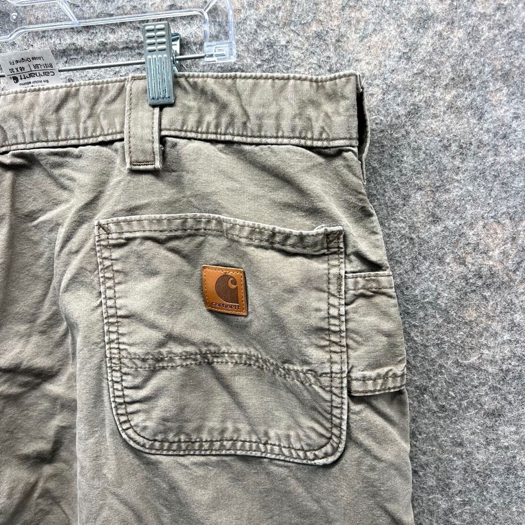 Carhartt Carhartt Pants Men 46x30 Khaki Beige Canvas Cargo Pocket Straight 46 Beige Mens Regular 30in Inseam B151 LBR Size US 30 / EU 46 - 2 Thumbnail