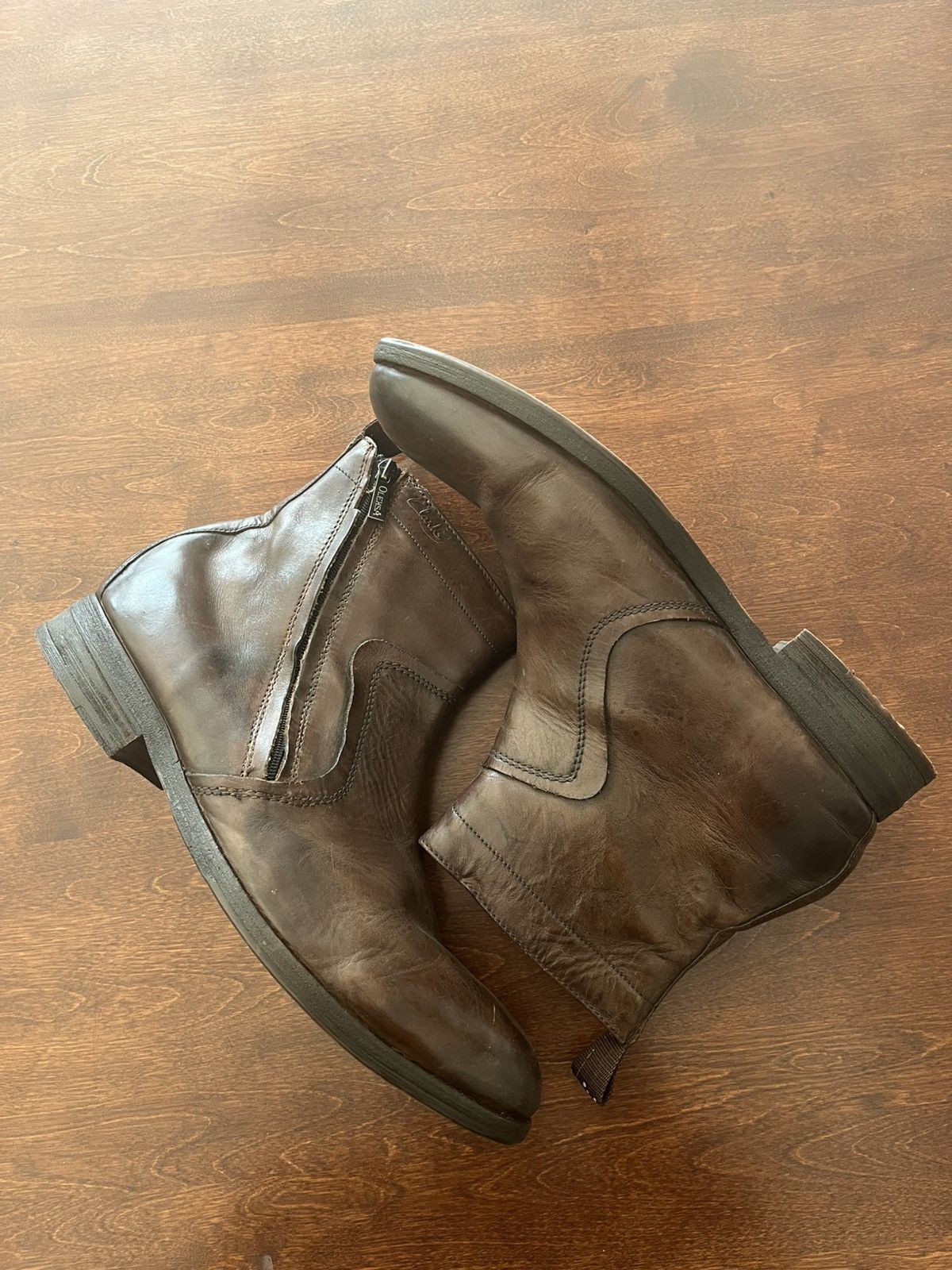 Clarks Clarks Brown Leather Boots Size US 11 / EU 44 - 1 Thumbnail