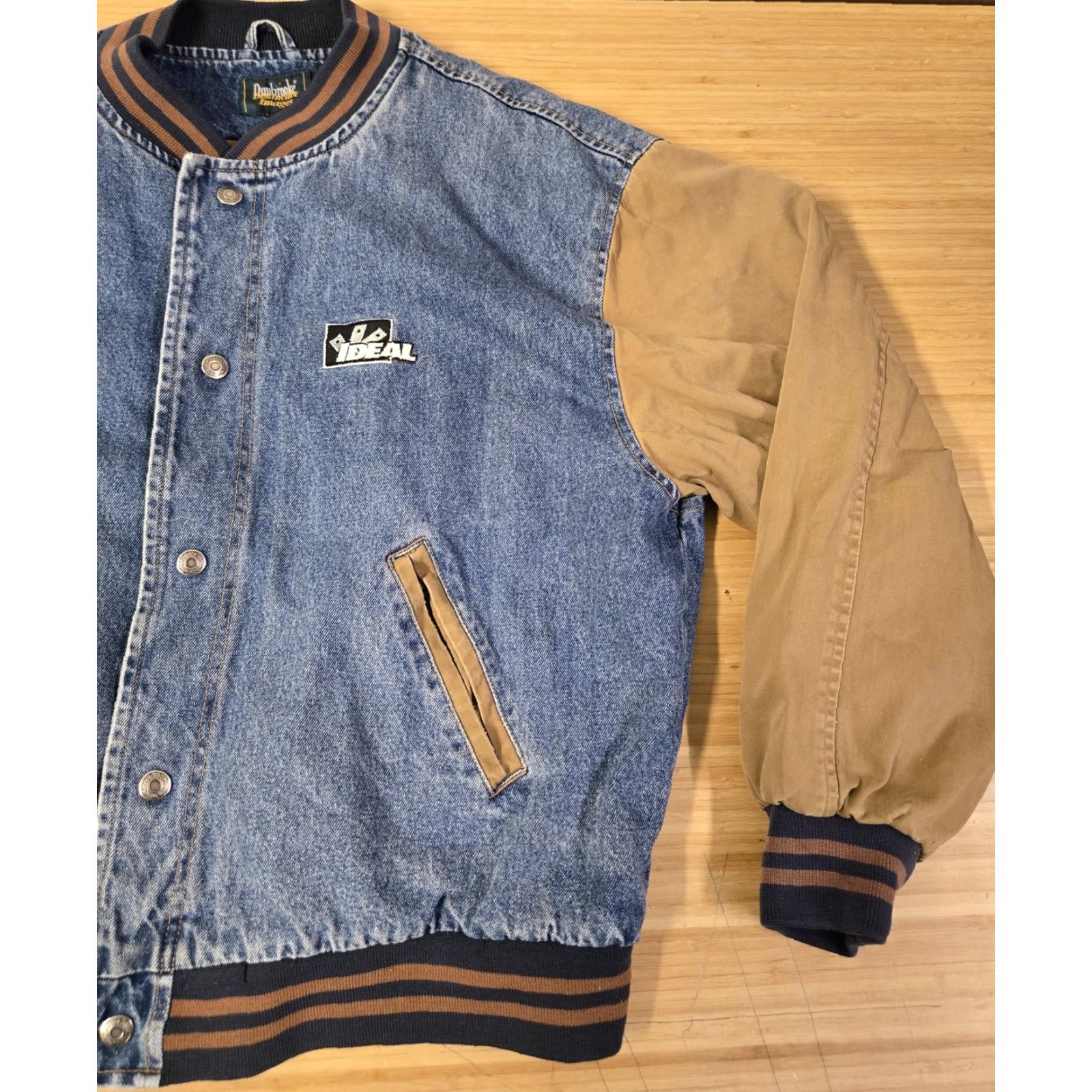 Dunbrooke VINTAGE Dunbrooke Jacket Mens XL Denim Varsity Bomber Snap Front Ideal Patch 90s Size US XL / EU 56 / 4 - 2 Thumbnail