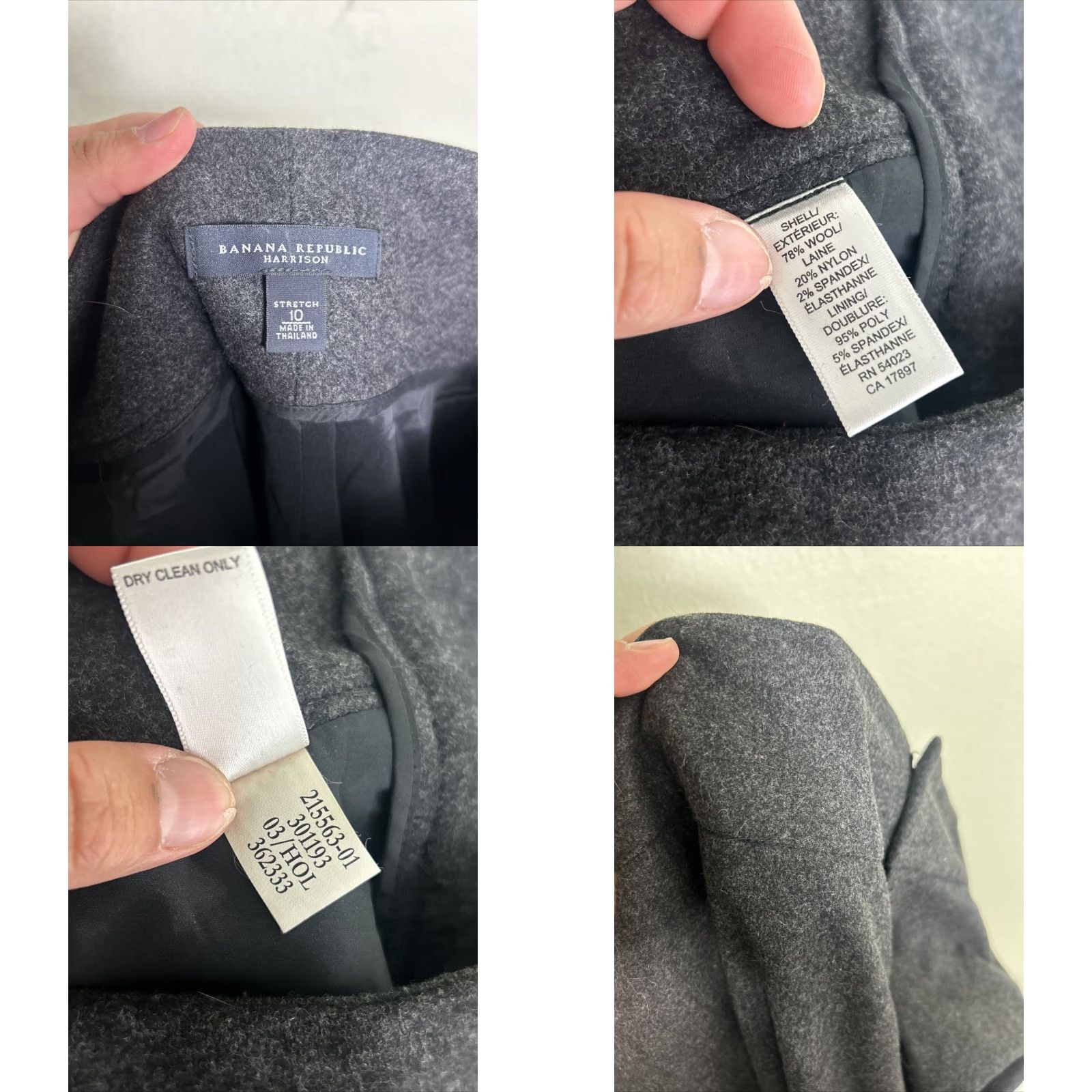 Banana Republic Banana Republic Pants Dress Gray Wool Wide-Leg 10 Womens 32x33 Size 32" / US 10 / IT 46 - 9 Thumbnail