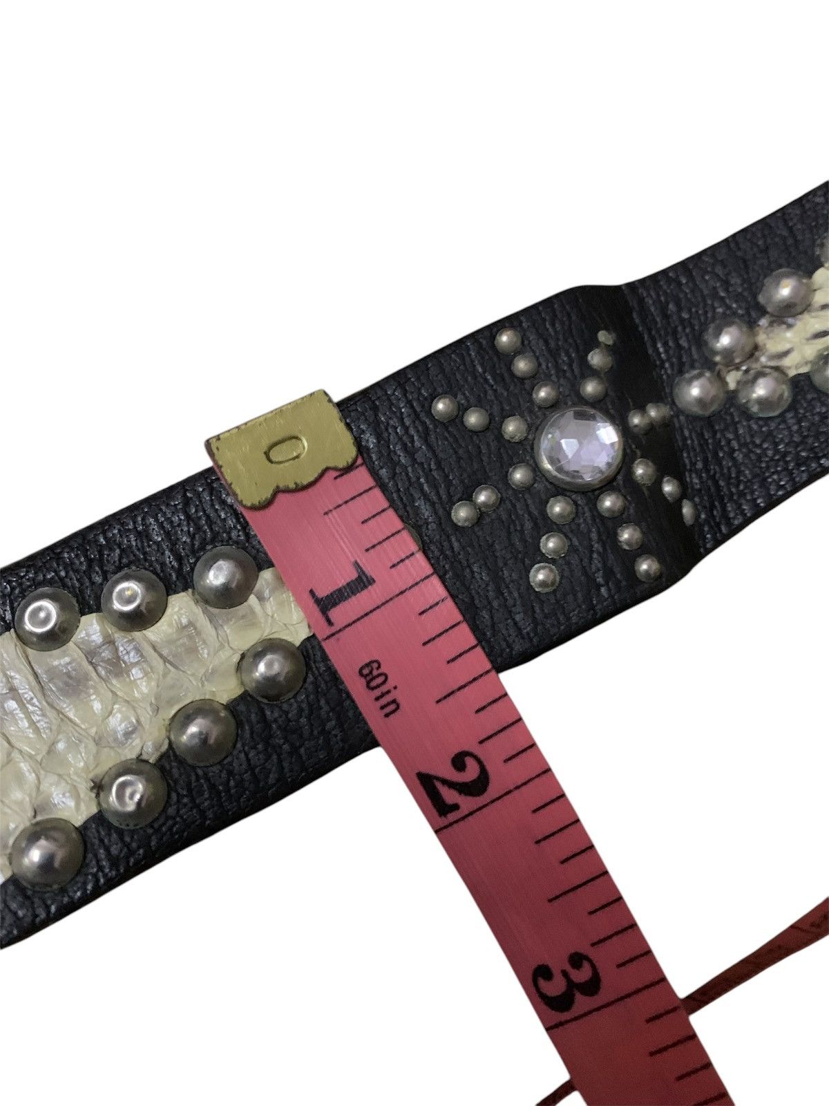 Michel Klein 💥Vintage Michel Klein Studs Leather Belt Size ONE SIZE - 5 Thumbnail