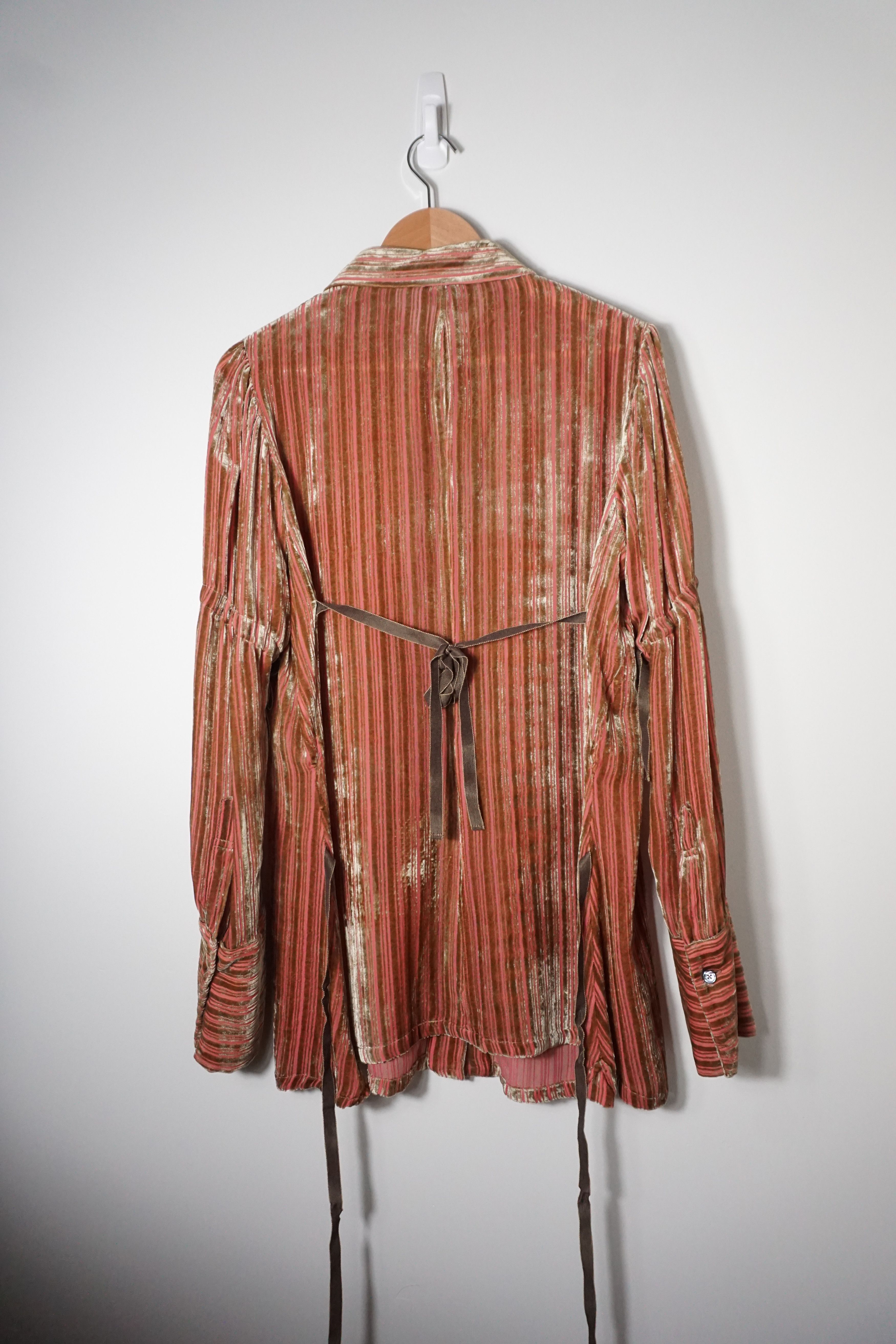 Ann Demeulemeester FW18 Velvet Striped Harlot Shirt Size US M / EU 48-50 / 2 - 3 Thumbnail