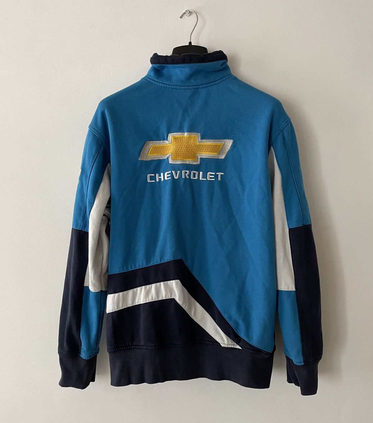 Vintage Vintage Chevrolet 1/4 Zip Racing Blue Sweatshirt Size US XL / EU 56 / 4 - 10 Thumbnail