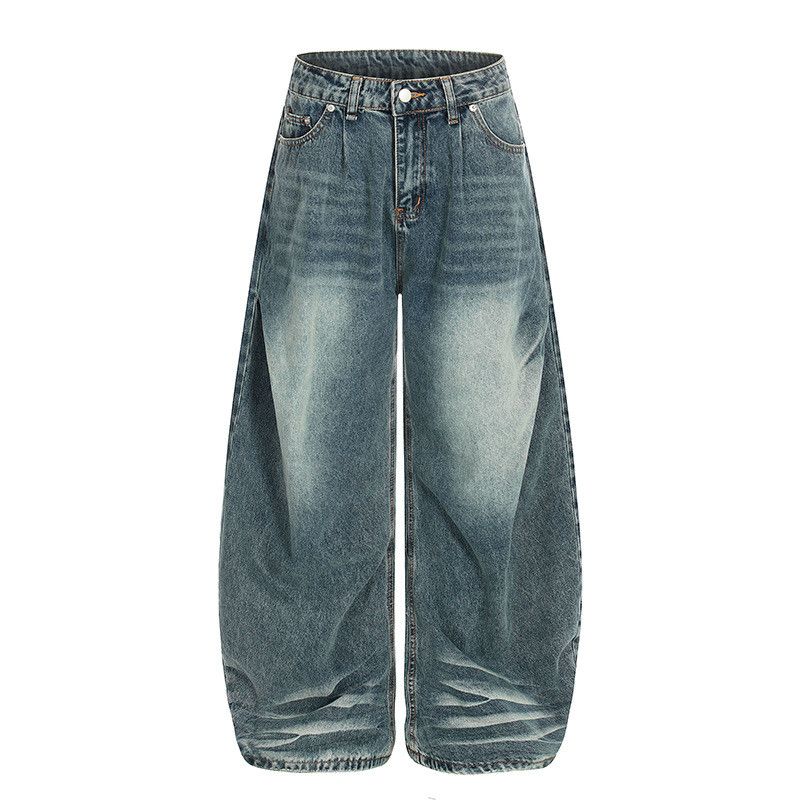 Jean American retro casual edgy wide-leg curved jeans Size US 32 / EU 48 - 1 Thumbnail