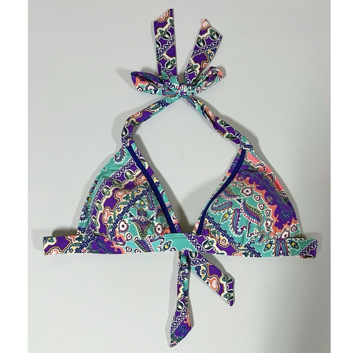 Kenneth Cole Blue Purple Paisley Boho Bikini Top Bathing Suit Size S 💜✨ Size S / US 4 / IT 40 - 3 Thumbnail