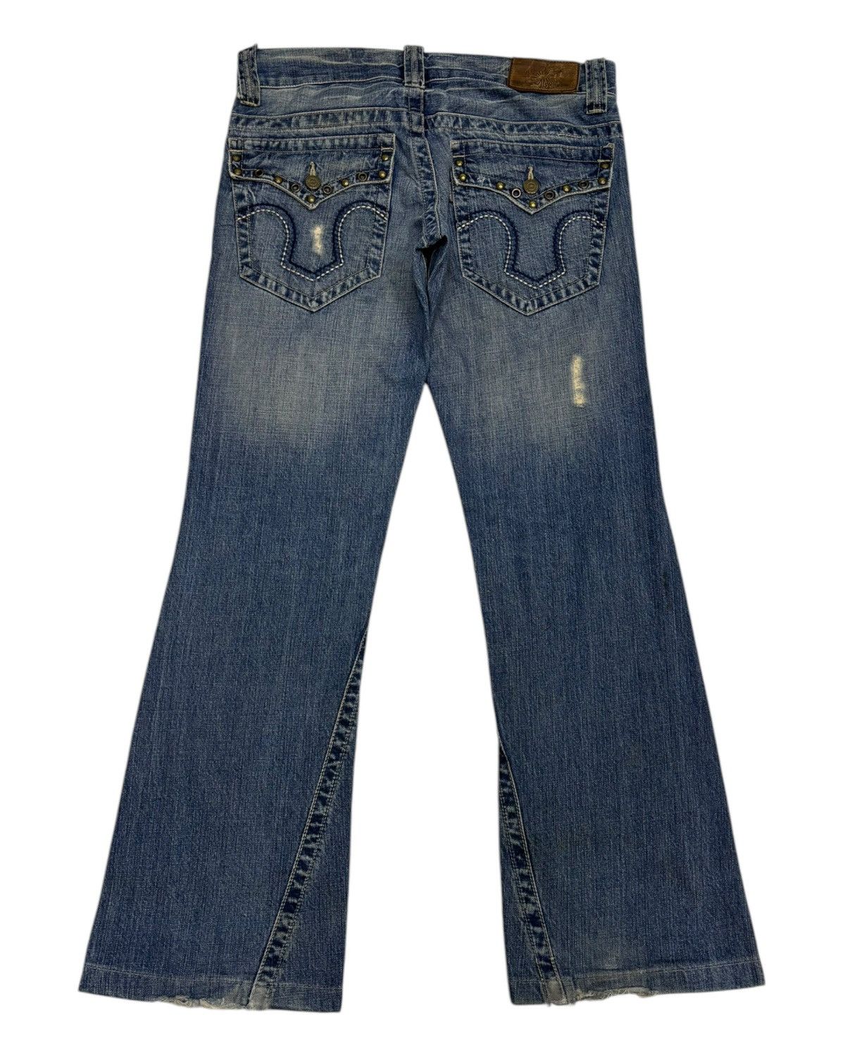 Tornado Mart Tornado Mart Pierced Lace Flared Jeans Distressed Denim Size 32" / US 10 / IT 46 - 2 Thumbnail