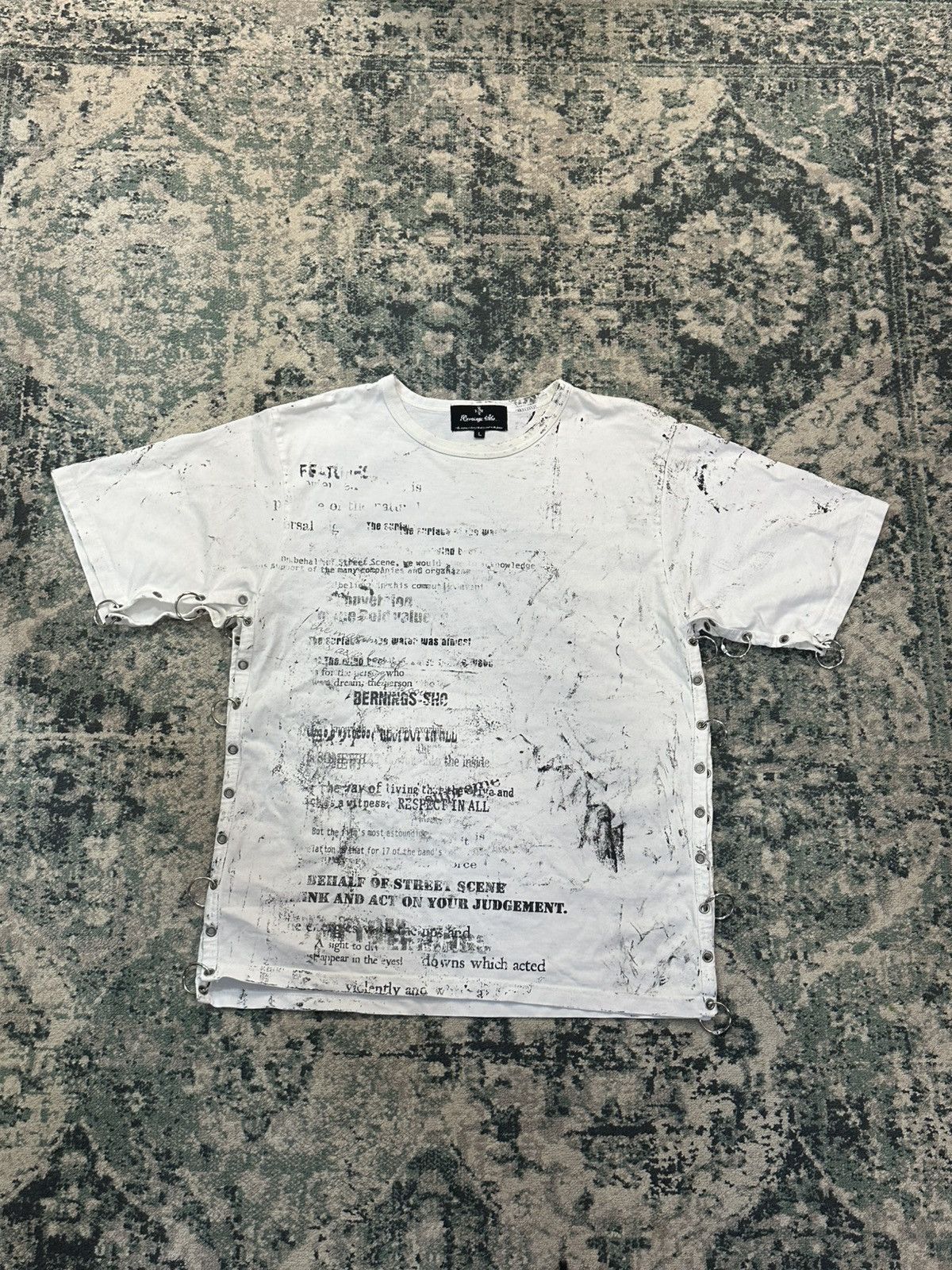 Seditionaries Vintage Bernings Sho Poem Studded/Ring T-Shirt Size US M / EU 48-50 / 2 - 2 Thumbnail