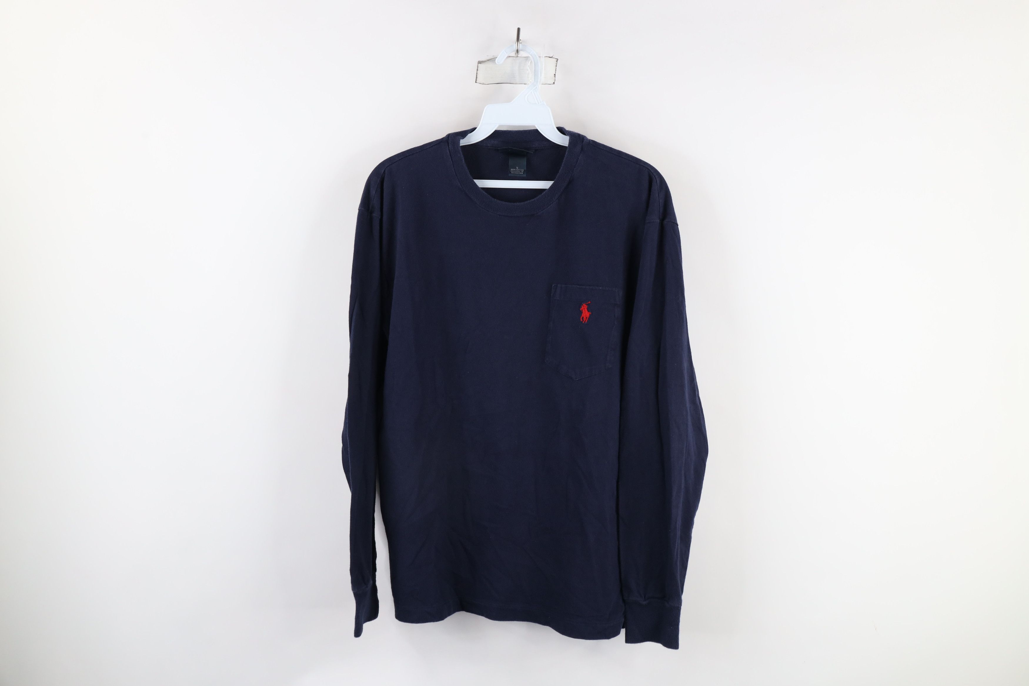 Ralph Lauren × Vintage Vintage 90s Ralph Lauren Long Sleeve T-Shirt Navy Blue Size US S / EU 44-46 / 1 - 1 Thumbnail