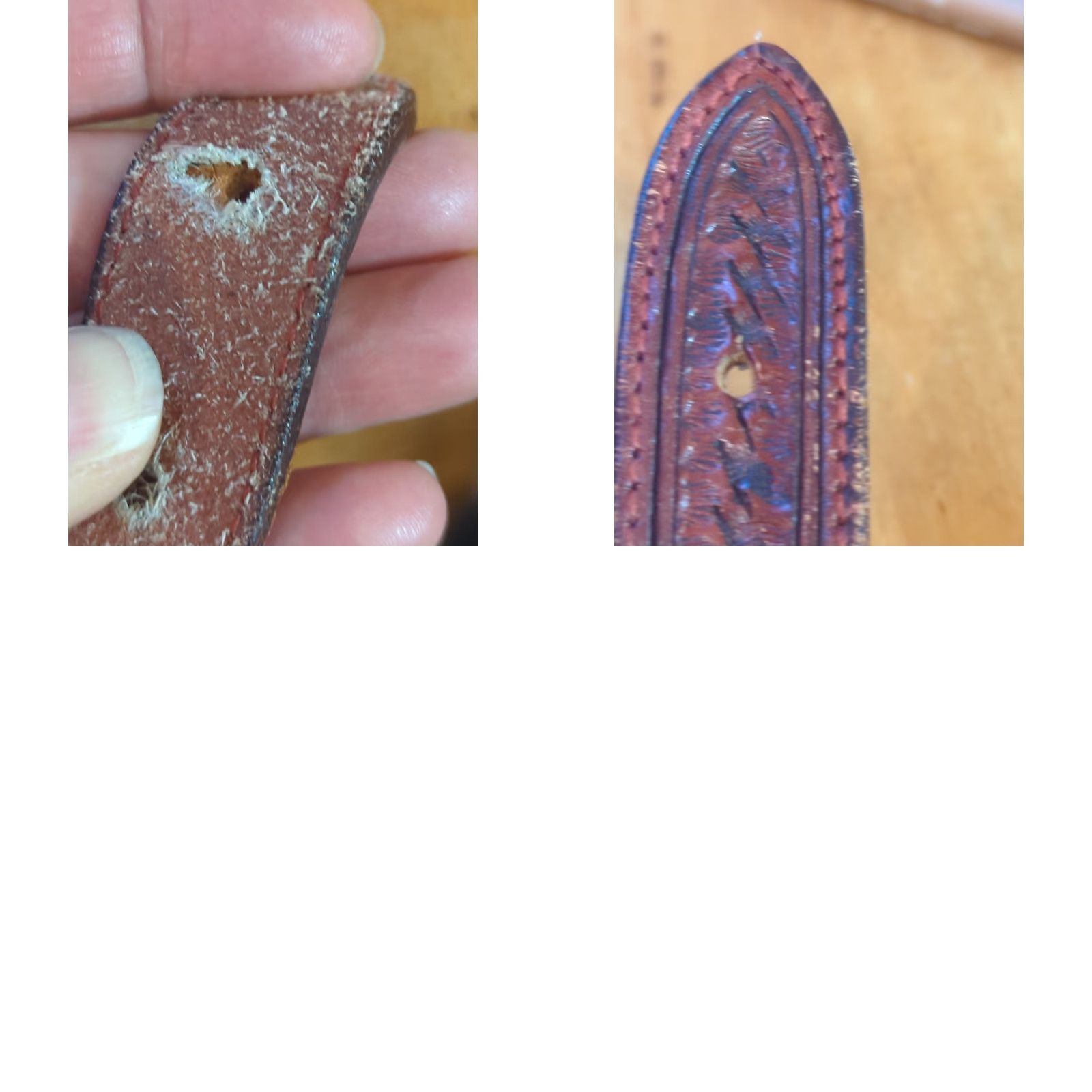 Vintage Nocona Western Belt Unisex Adults Size 32 Brown Leather Hand Tooled Medallions Buckle Adjustable USA Size 32 - 9 Thumbnail