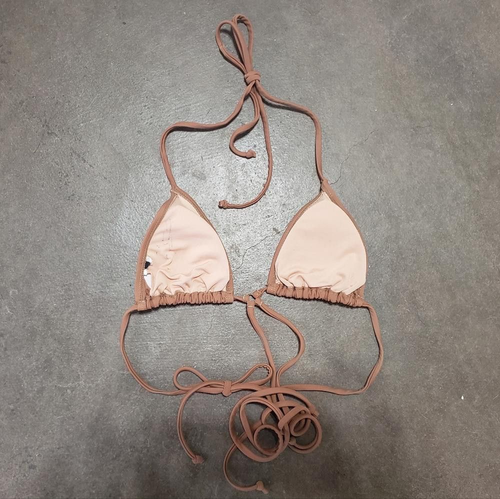 Designer Light Chocolate Double Strapped Bikini Top Size ONE SIZE - 3 Thumbnail