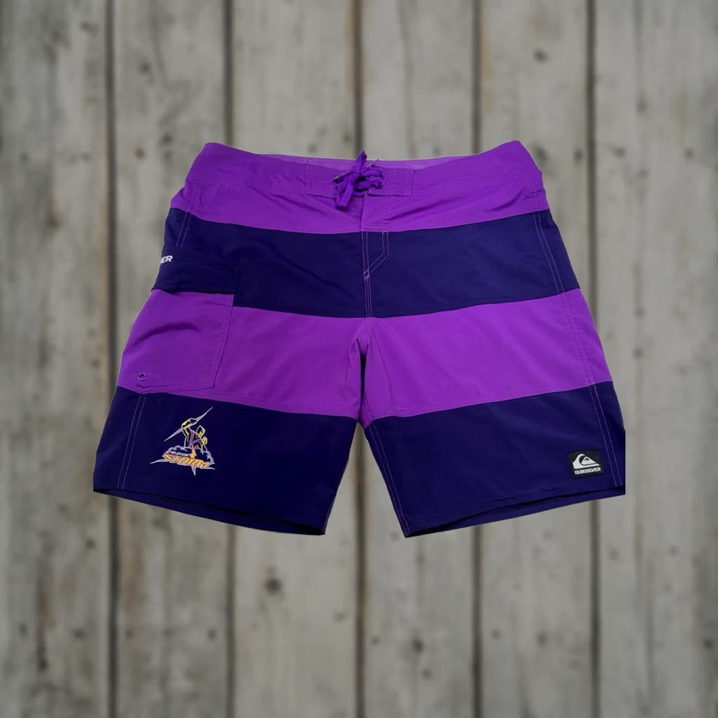 Quiksilver Quicksilver Board Shorts Storm Purple Mens 36 XL Melbourne Australian Rugby Striped Polyester Spandex Wave Surf Swim Bottoms Size US 36 / EU 52 - 1 Thumbnail