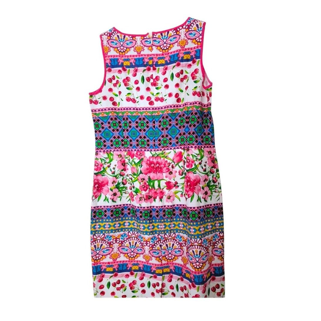 Other Chetta B Multi Print Sheath Dress Sz8 Multi Color Sleeveless Size M / US 6-8 / IT 42-44 - 3 Thumbnail