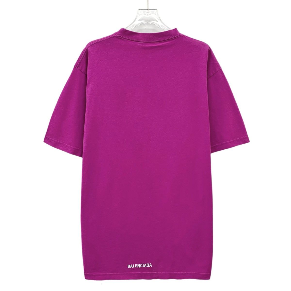 Balenciaga Balenciaga Purple Logo Crew Neck Short Sleeve T-Shirt K26WX Size US M / EU 48-50 / 2 - 2 Thumbnail