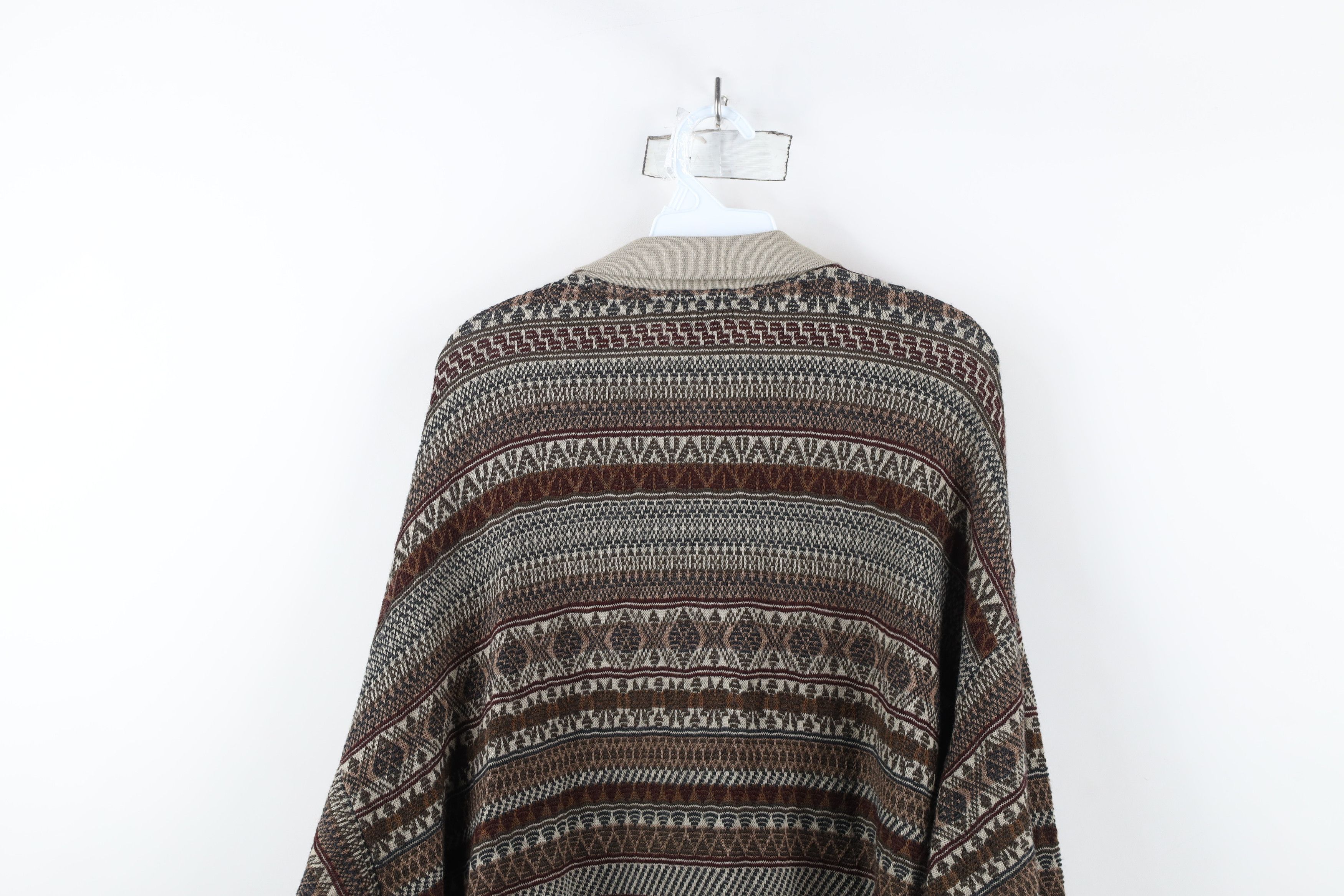 Vintage Vintage 90s Streetwear Fair Isle Knit Collared Sweater Size US XXL / EU 58 / 5 - 9 Thumbnail