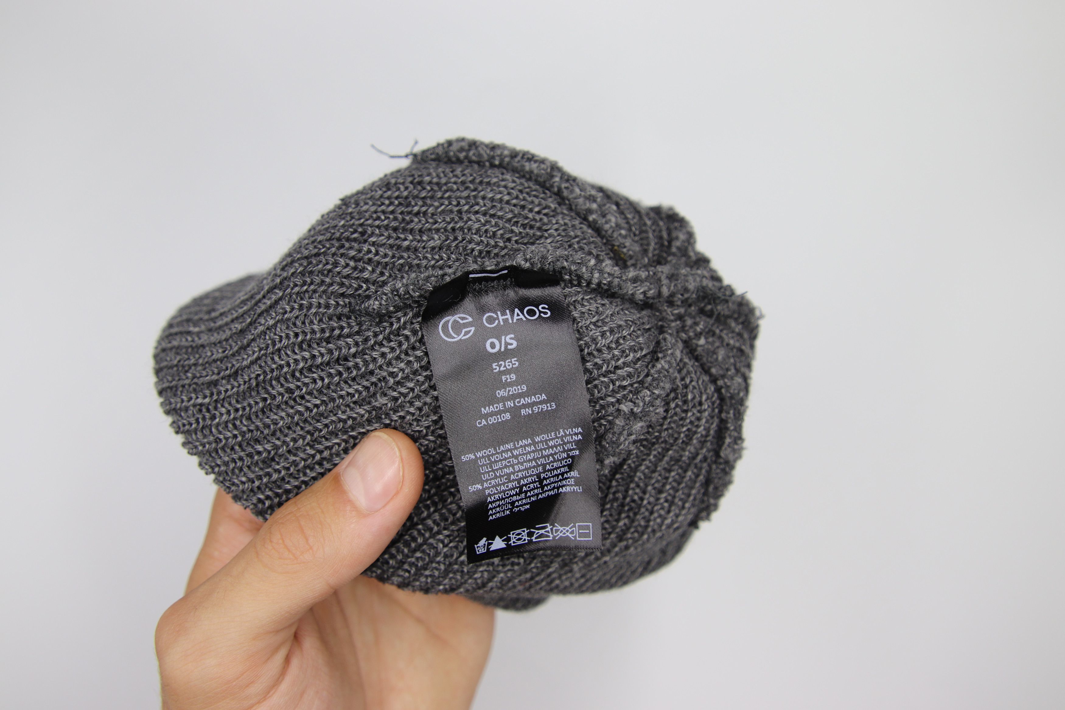 Other Chaos 50% Merino Wool Beanie Charcoal Size ONE SIZE - 3 Thumbnail