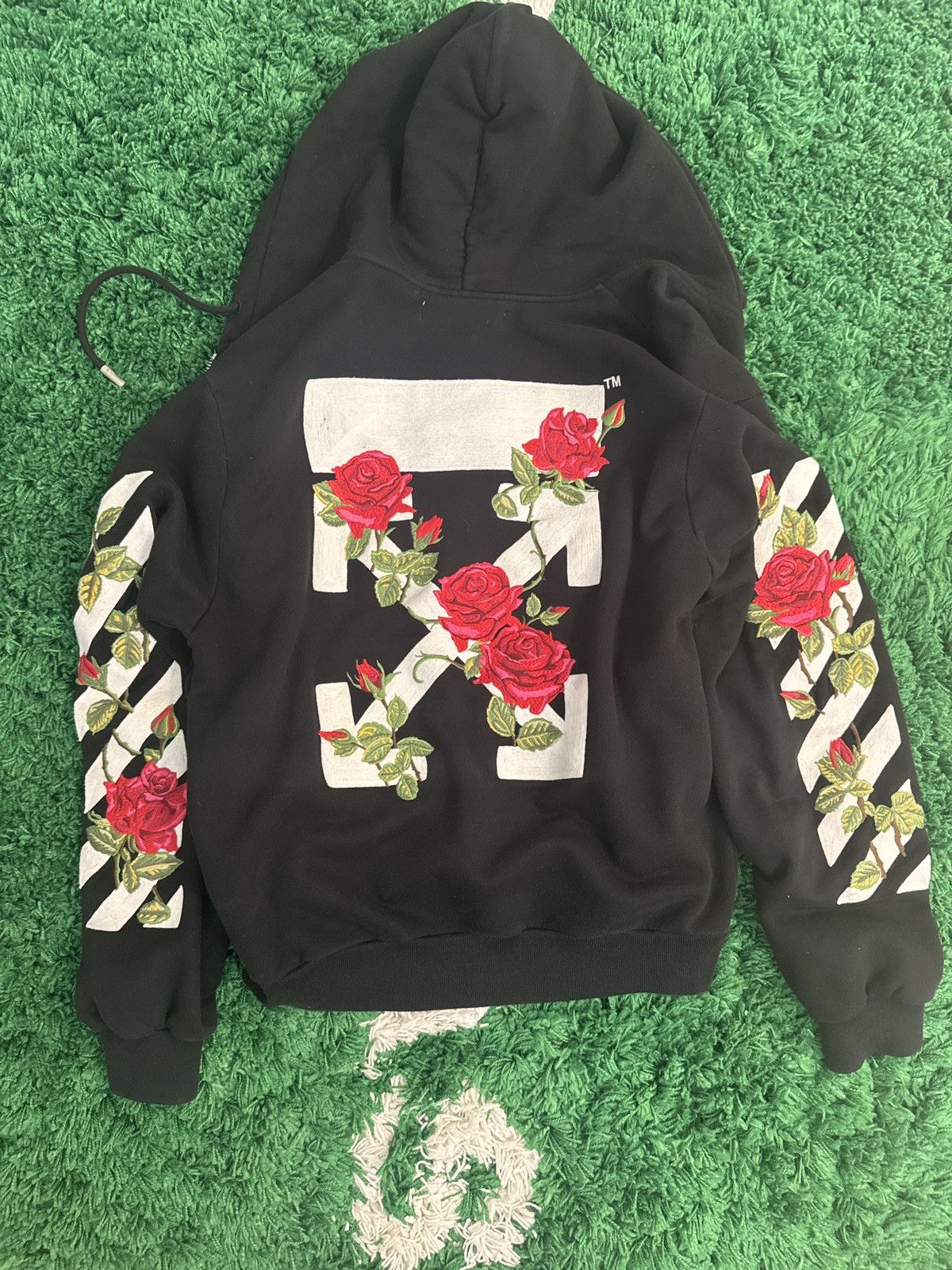 Off-White OFF-WHITE SIDE BAND STRIPE ZIP-UP HOODIE | Grailed