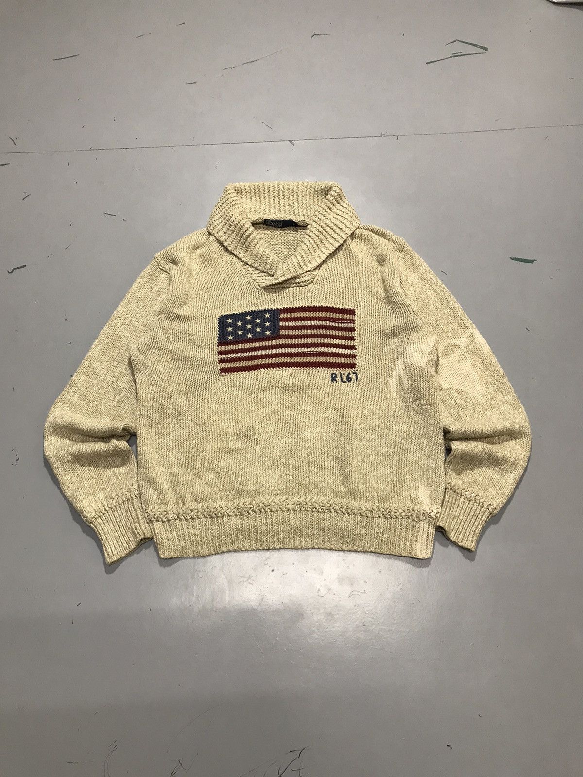 Vintage polo Ralph Lauren flag knit sweater