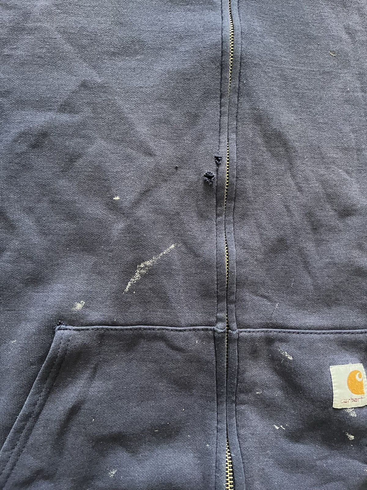 Carhartt Vintage Worn In Navy Blue Carhartt Zip Up Hoodie Size US XXL / EU 58 / 5 - 4 Thumbnail