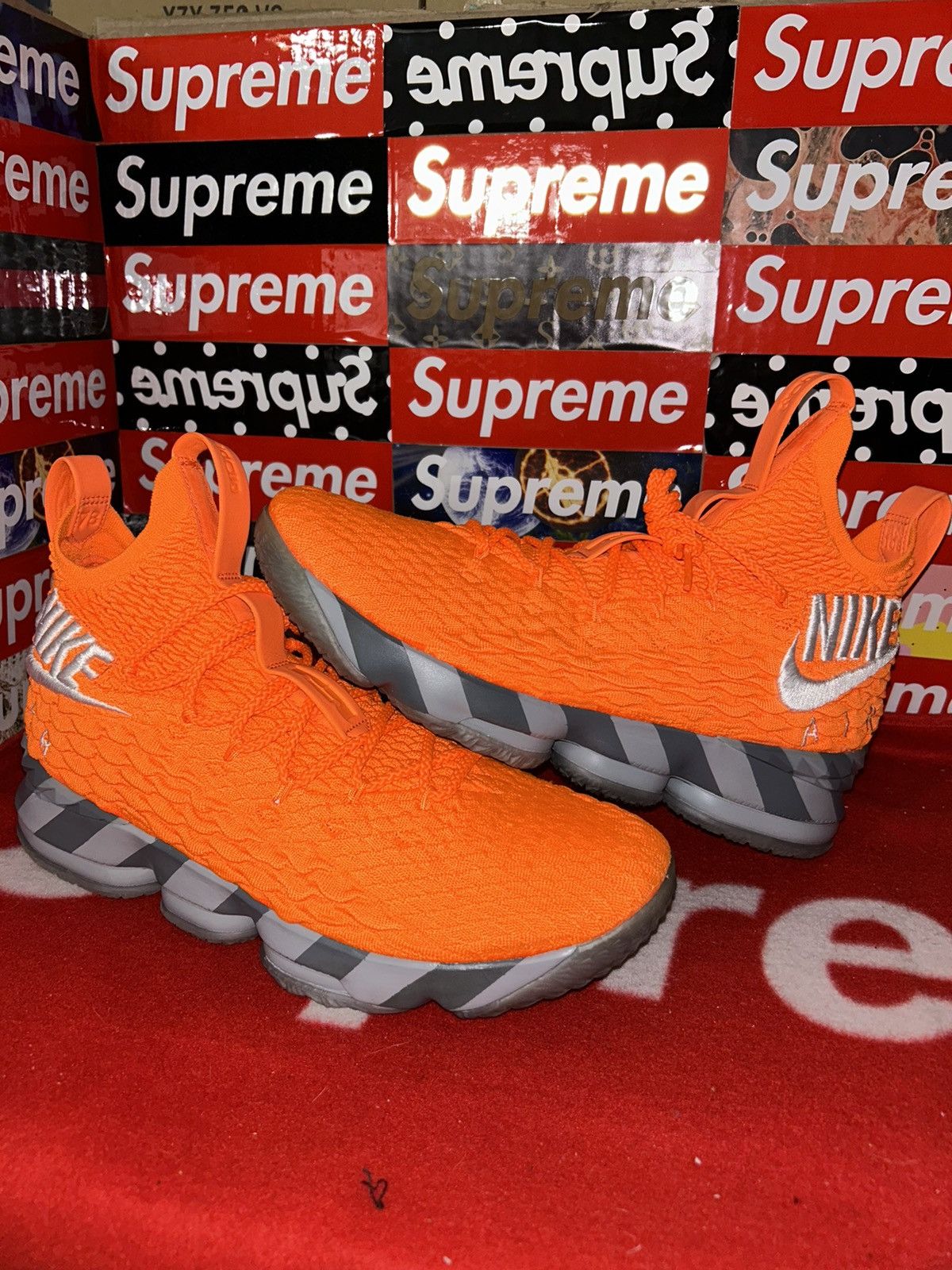 Nike Lebron 15 Orange Box PE AR5125-800 size 12 NEW WITH BOX