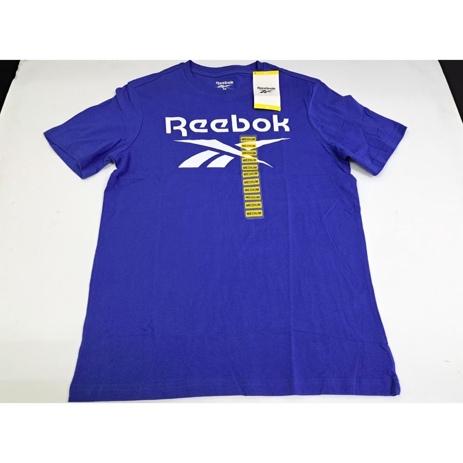 Reebok NWT Reebok Mens Short Sleeve Logo T-Shirt Blue M Medium Cotton Crew Neck Short Sleeve Size US M / EU 48-50 / 2 - 2 Thumbnail