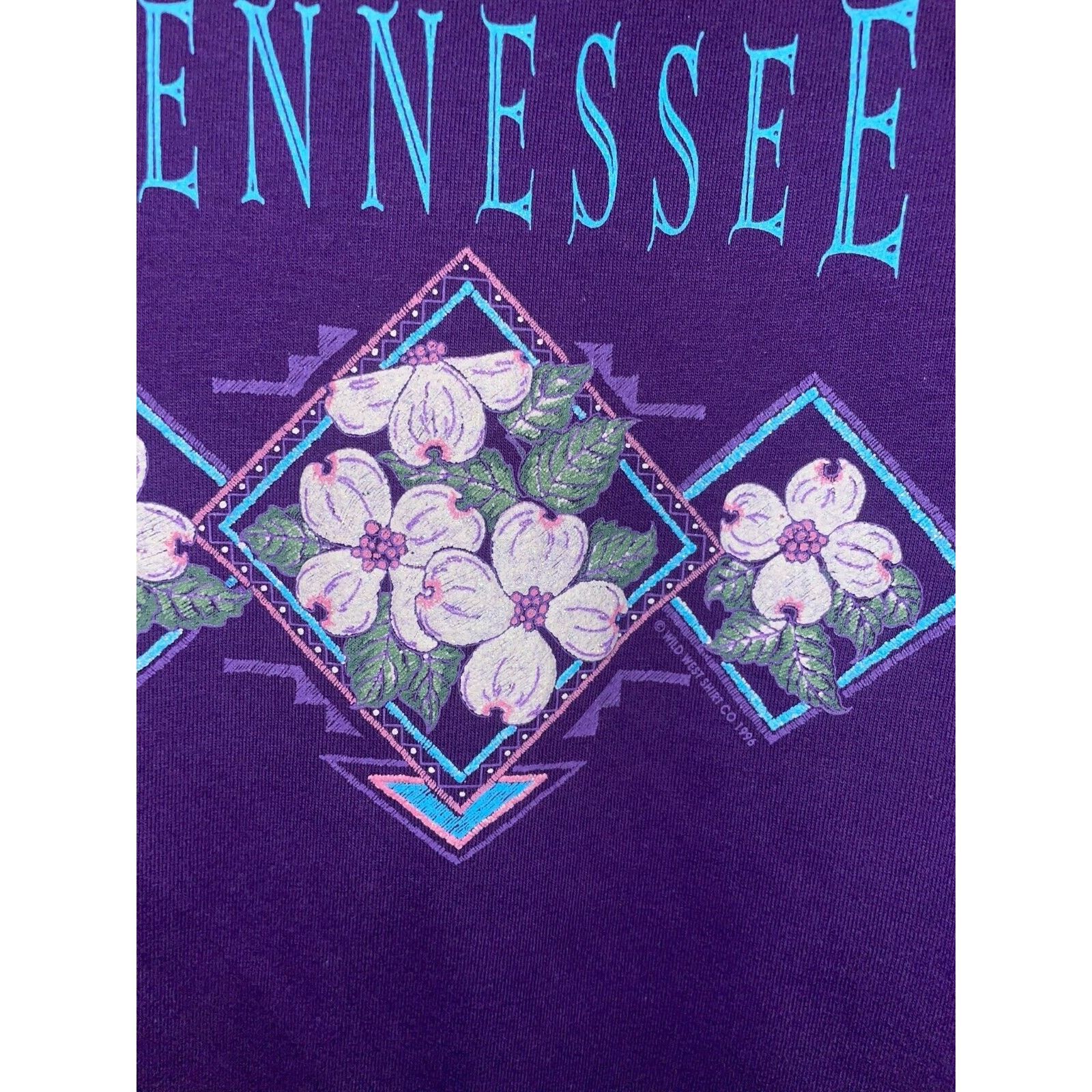 Jerzees Vintage Tennessee Shirt Flowers Purple Graphic Tee 90s VTG L Size US L / EU 52-54 / 3 - 5 Thumbnail